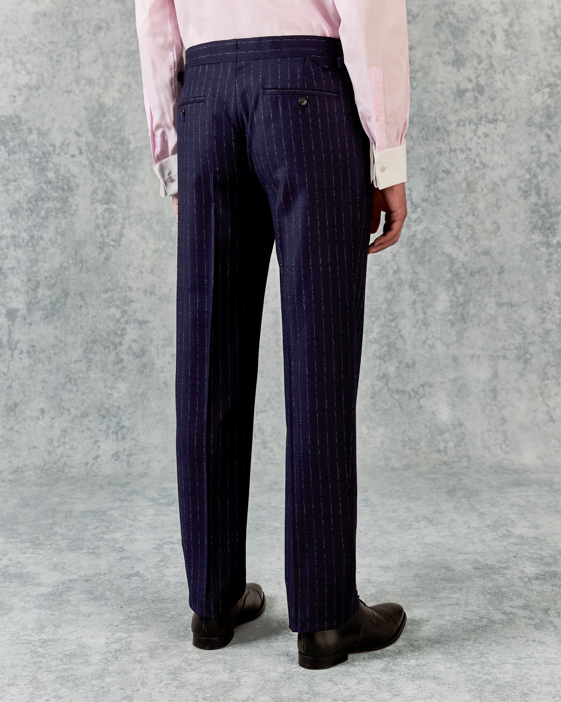 Churchill Suit Trouser Navy Morse Code Flannel
