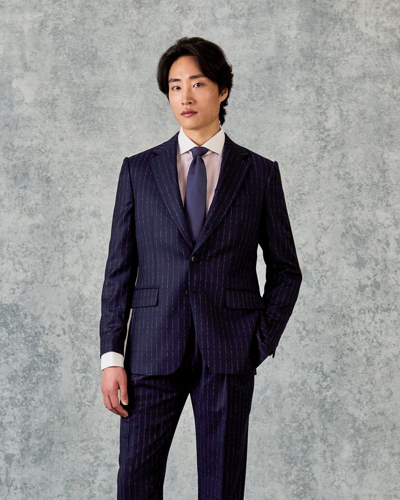 Churchill Suit Jacket Navy Morse Code Flannel