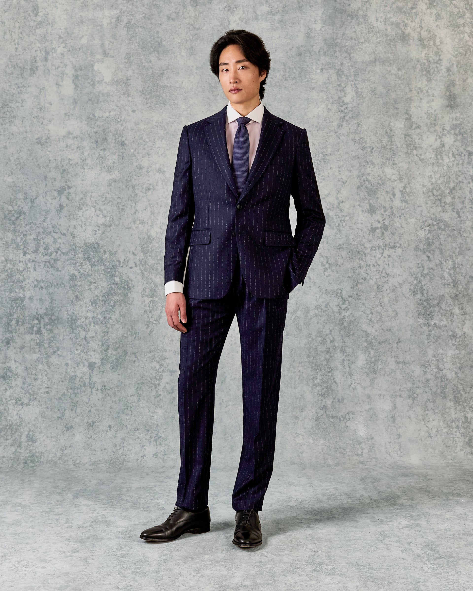 Churchill Suit Jacket Navy Morse Code Flannel