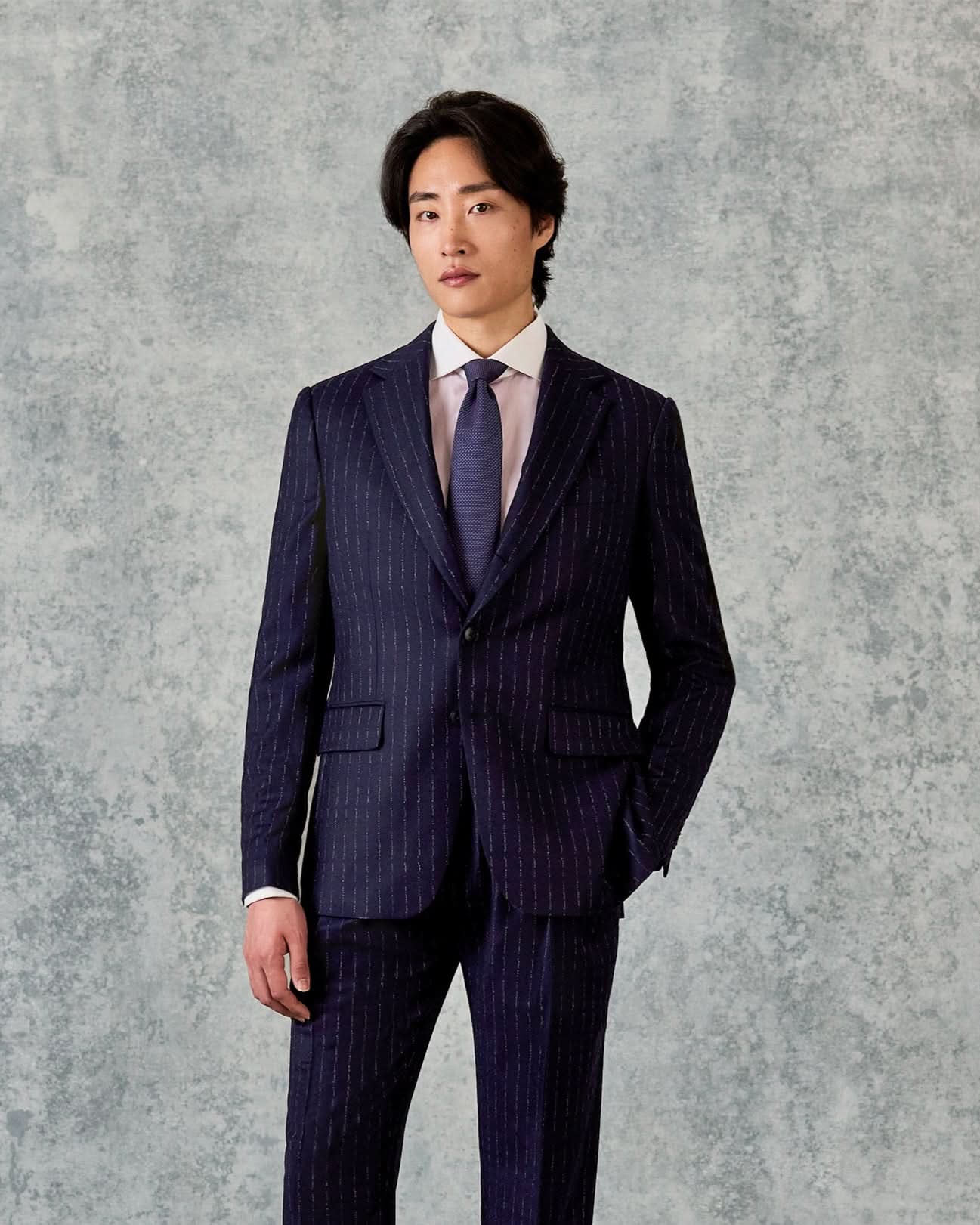 Churchill Suit Jacket Navy Morse Code Flannel