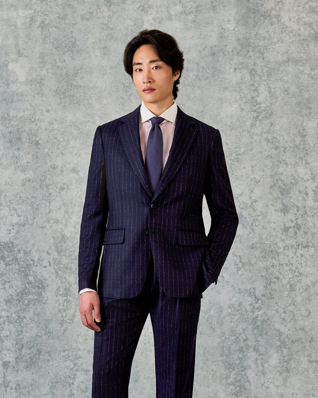 Churchill Suit Jacket Navy Morse Code Flannel