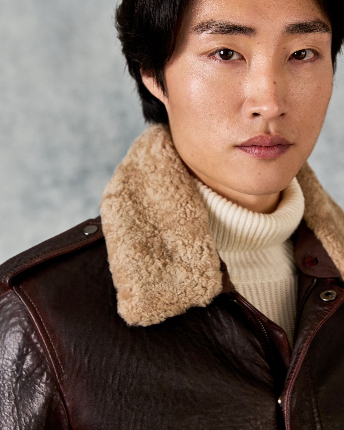 Dick Leather Aviator Jacket Brown