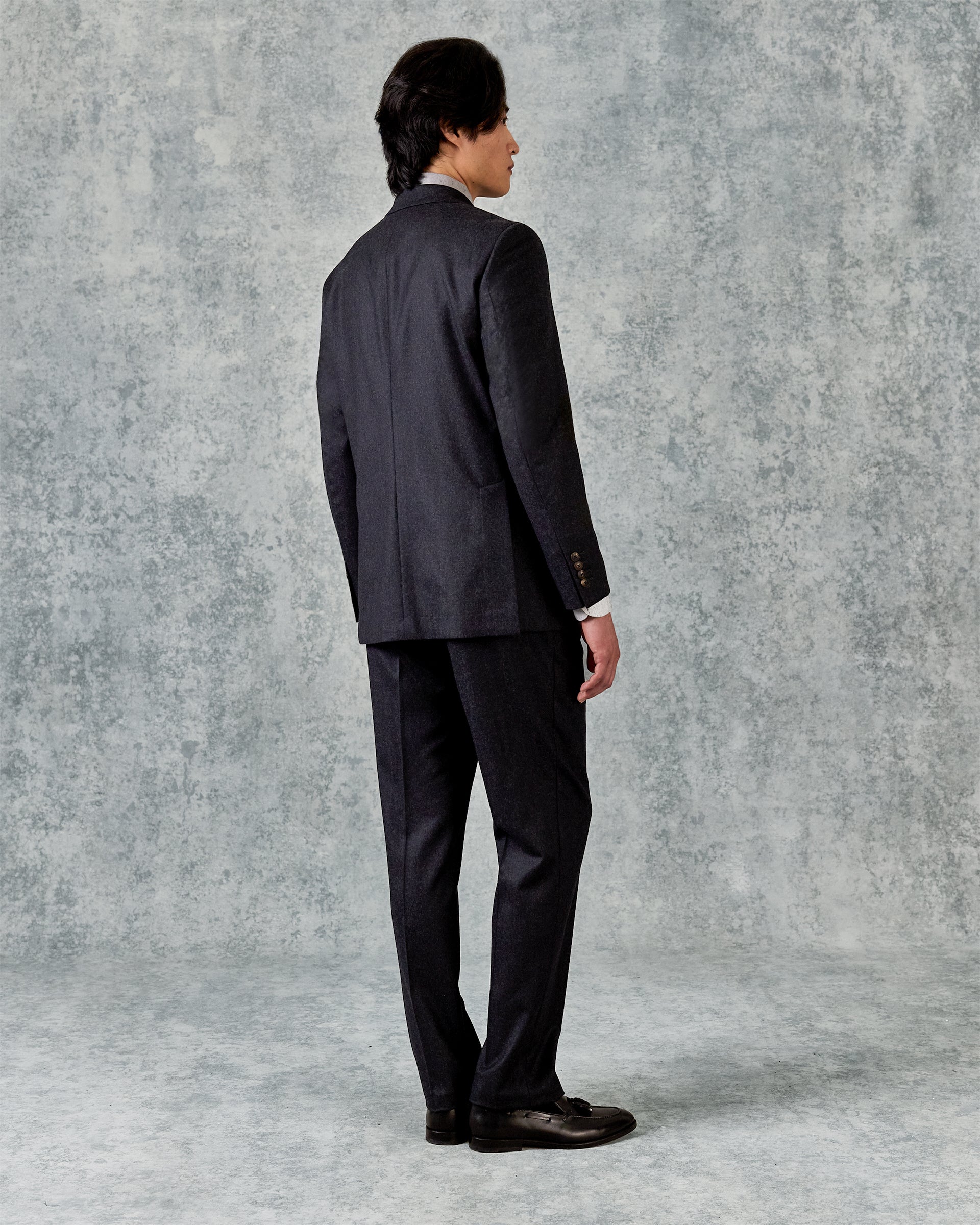 Bowles Wool Flannel Double Breasted Suit Jacket Grey