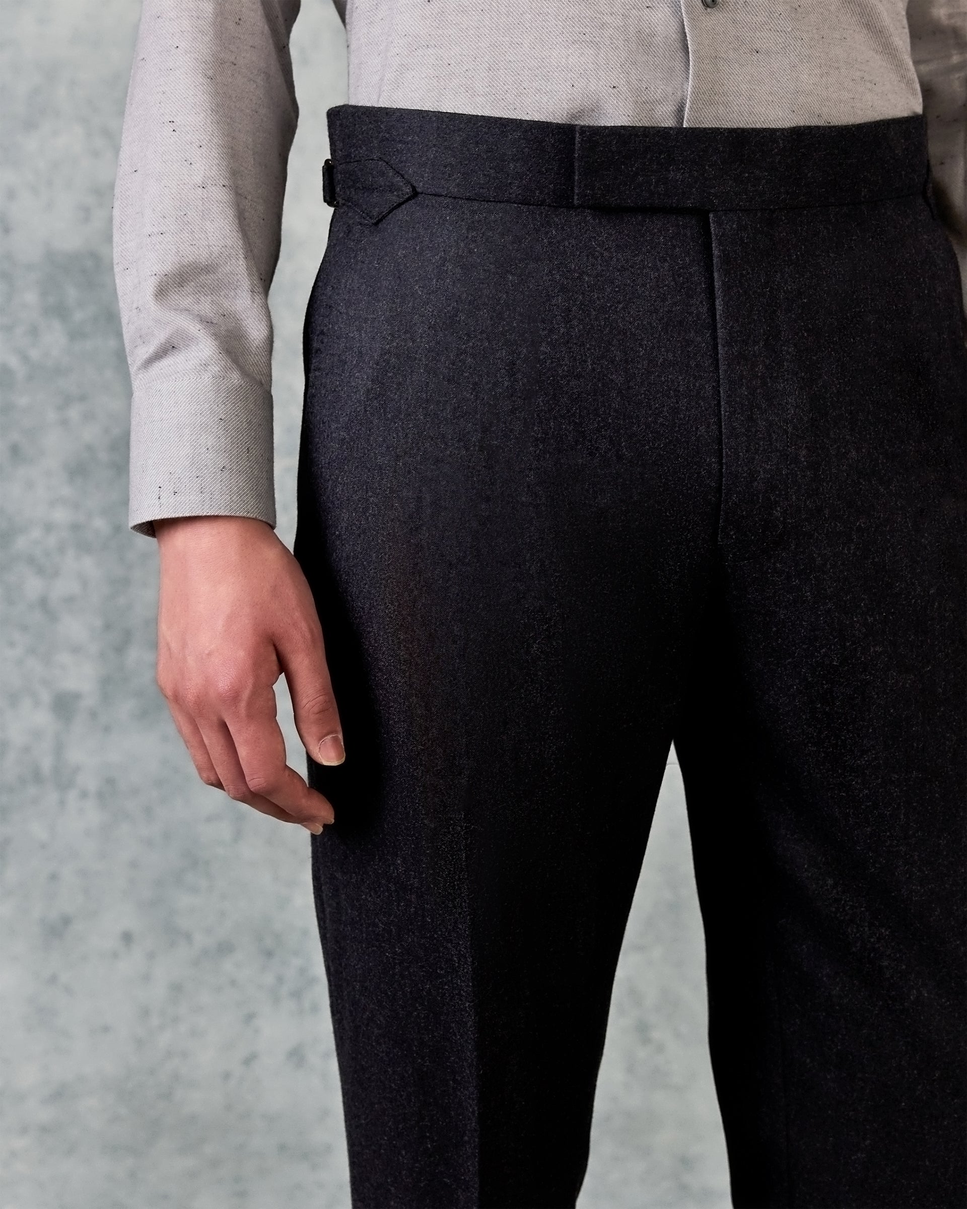 Bowles Wool Flannel Suit Trouser Grey