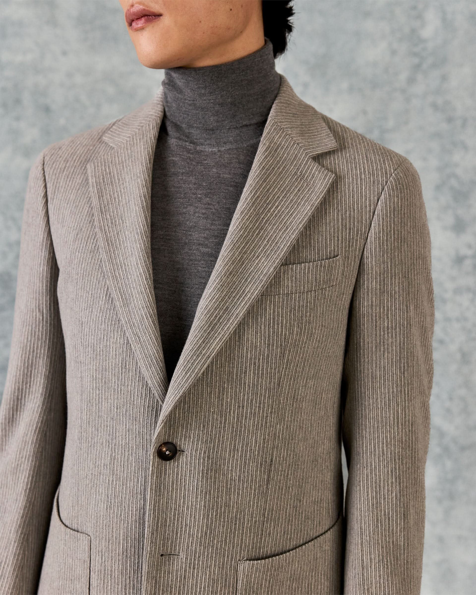 James Wool & Cashmere Corduroy Blazer Light Grey