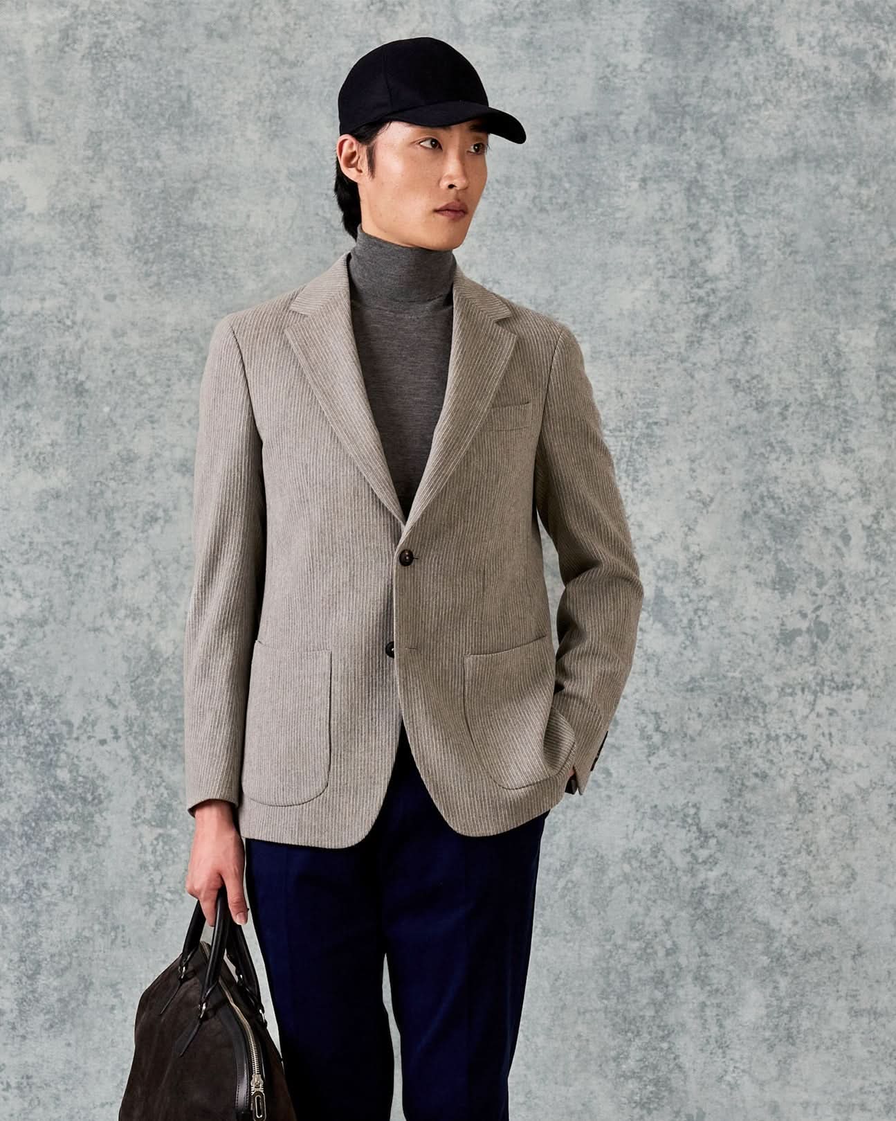 James Wool & Cashmere Corduroy Blazer Light Grey
