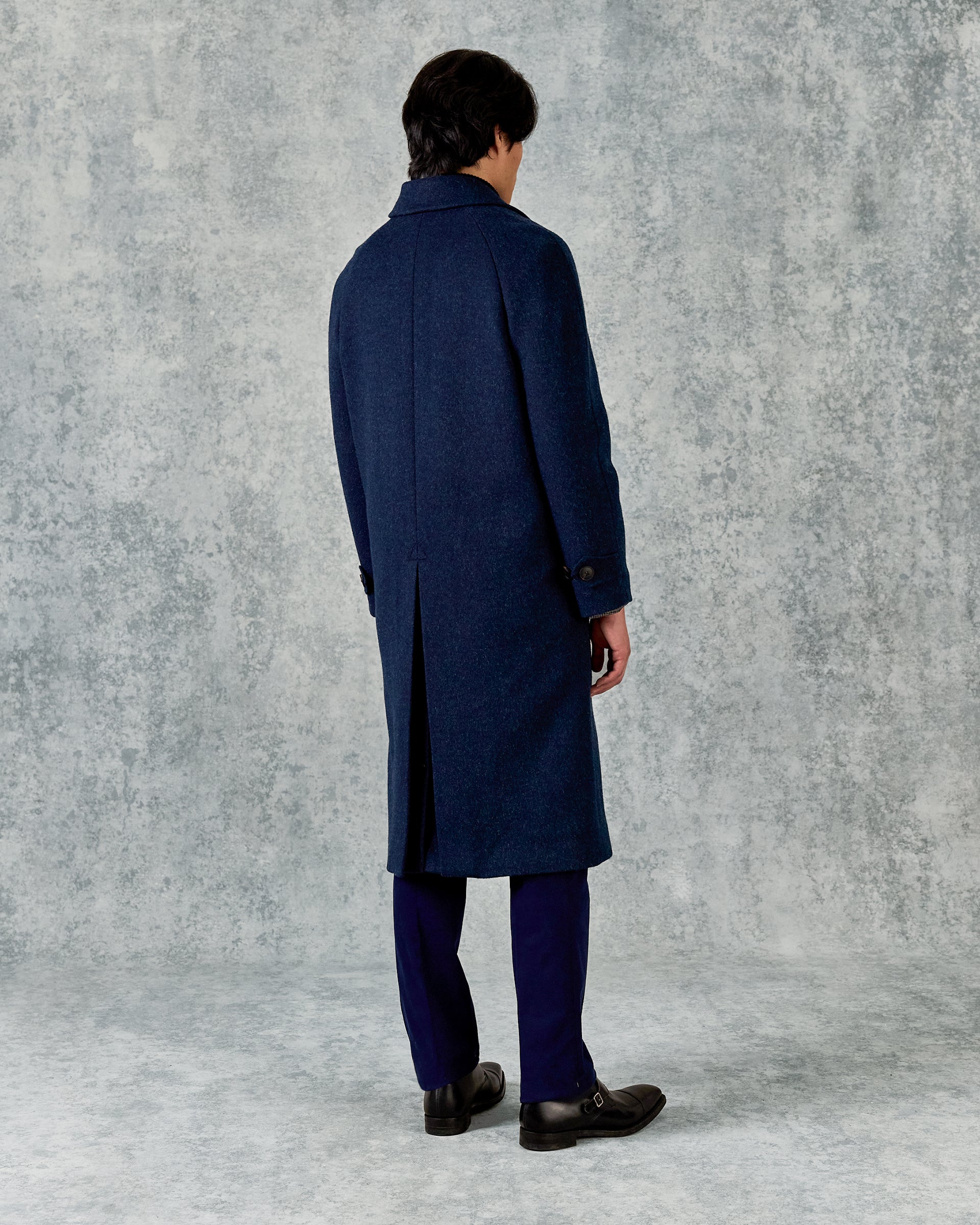 Harry Wool & Mohair Blue Plain Raglan Coat