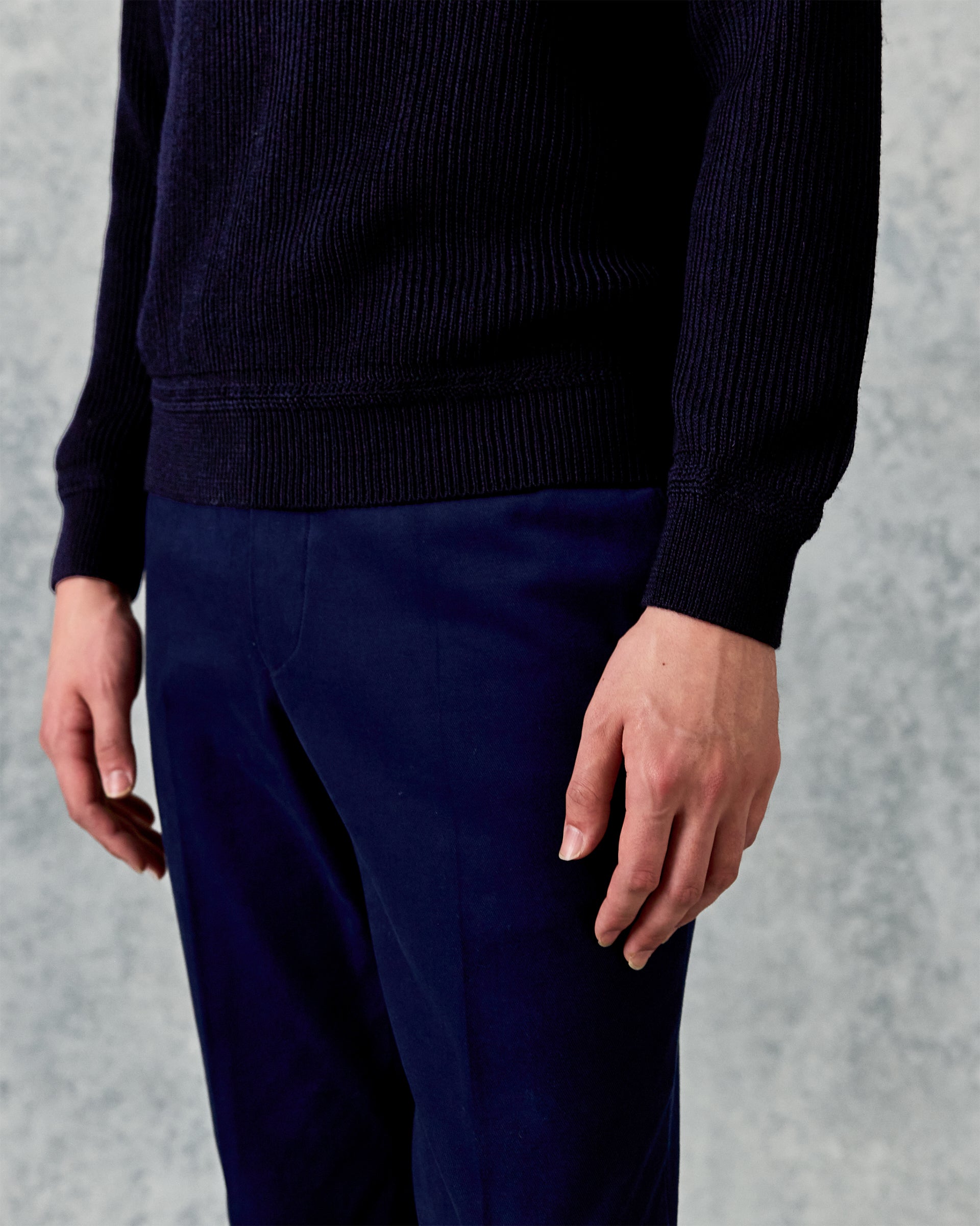 Denison Chunky Knit Roll Neck Dark Navy