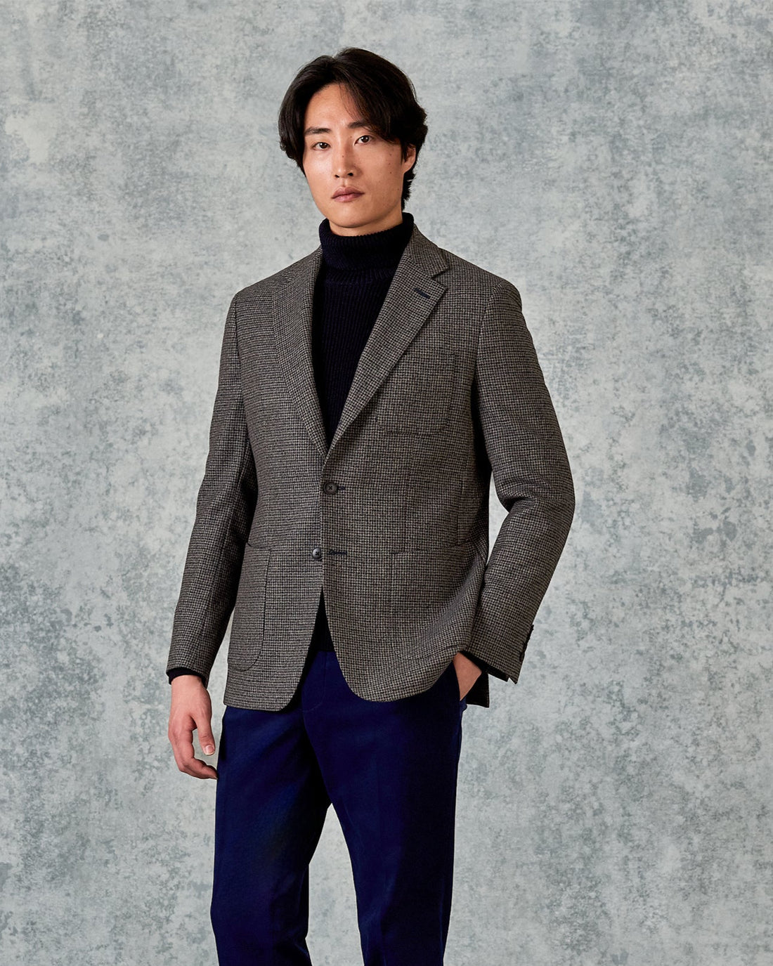 Evans Virgin Wool Brown Shepherd Check Blazer