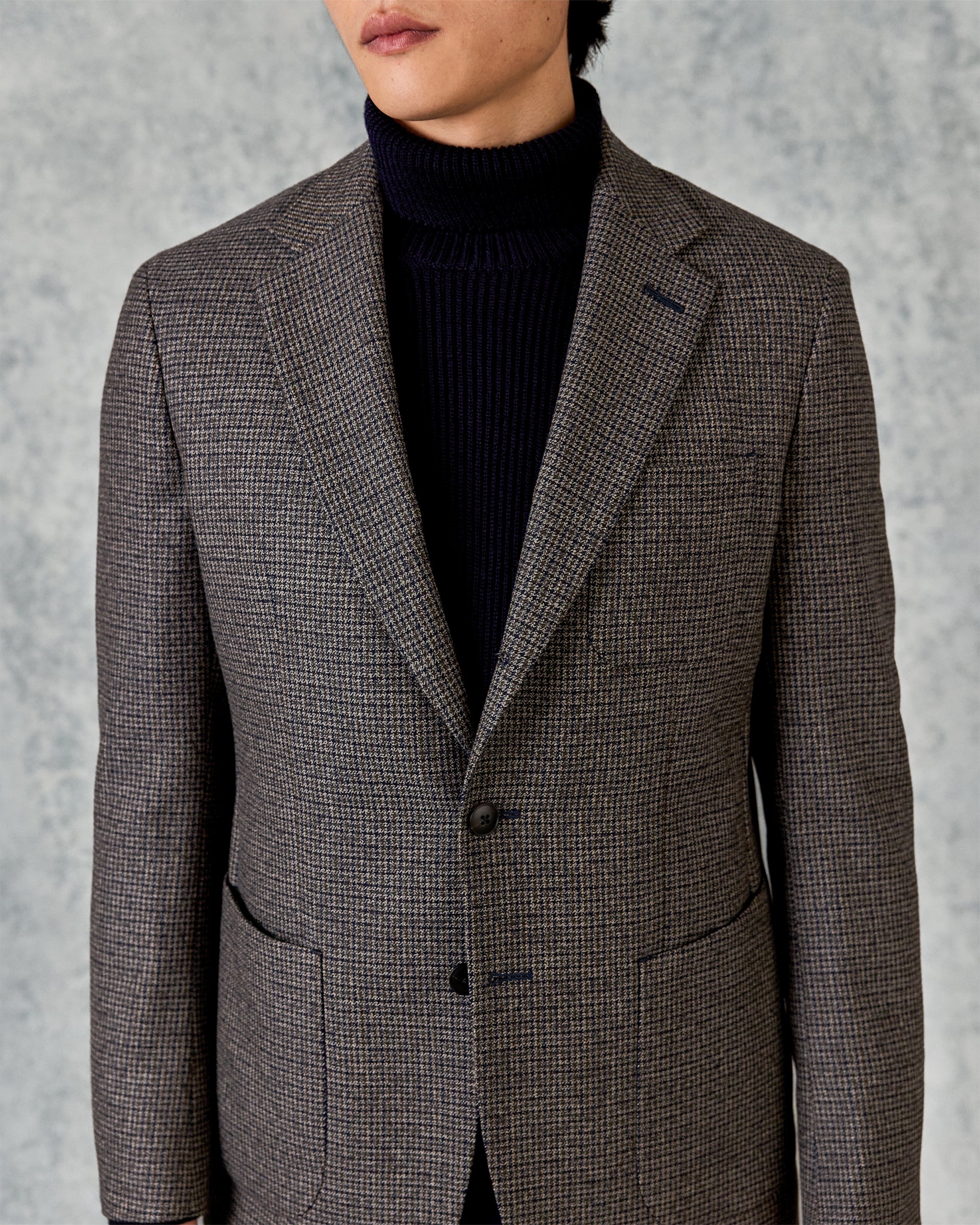 Evans Virgin Wool Jacket Brown Shepherd Check
