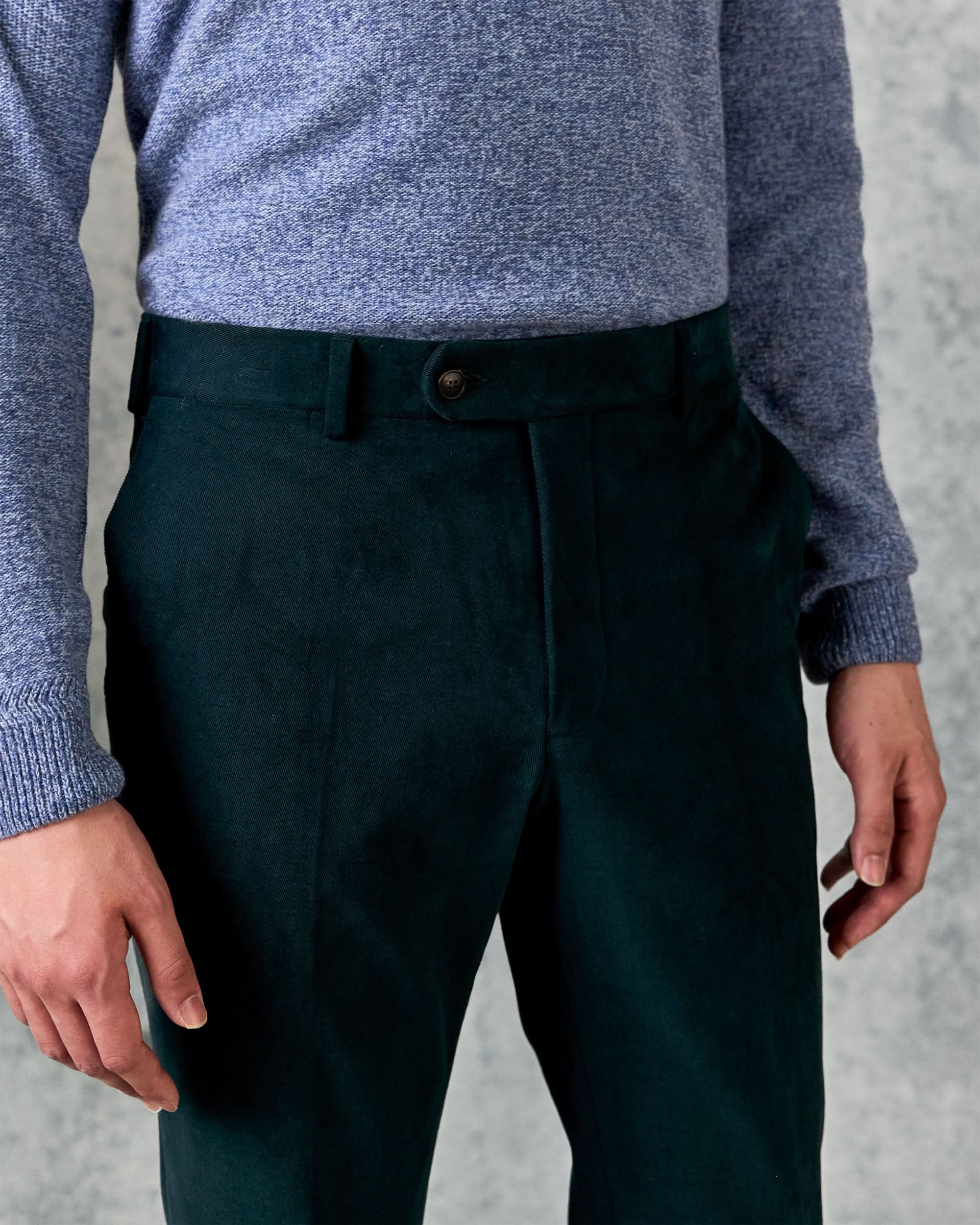 Kirby Trouser Teal Moleskin