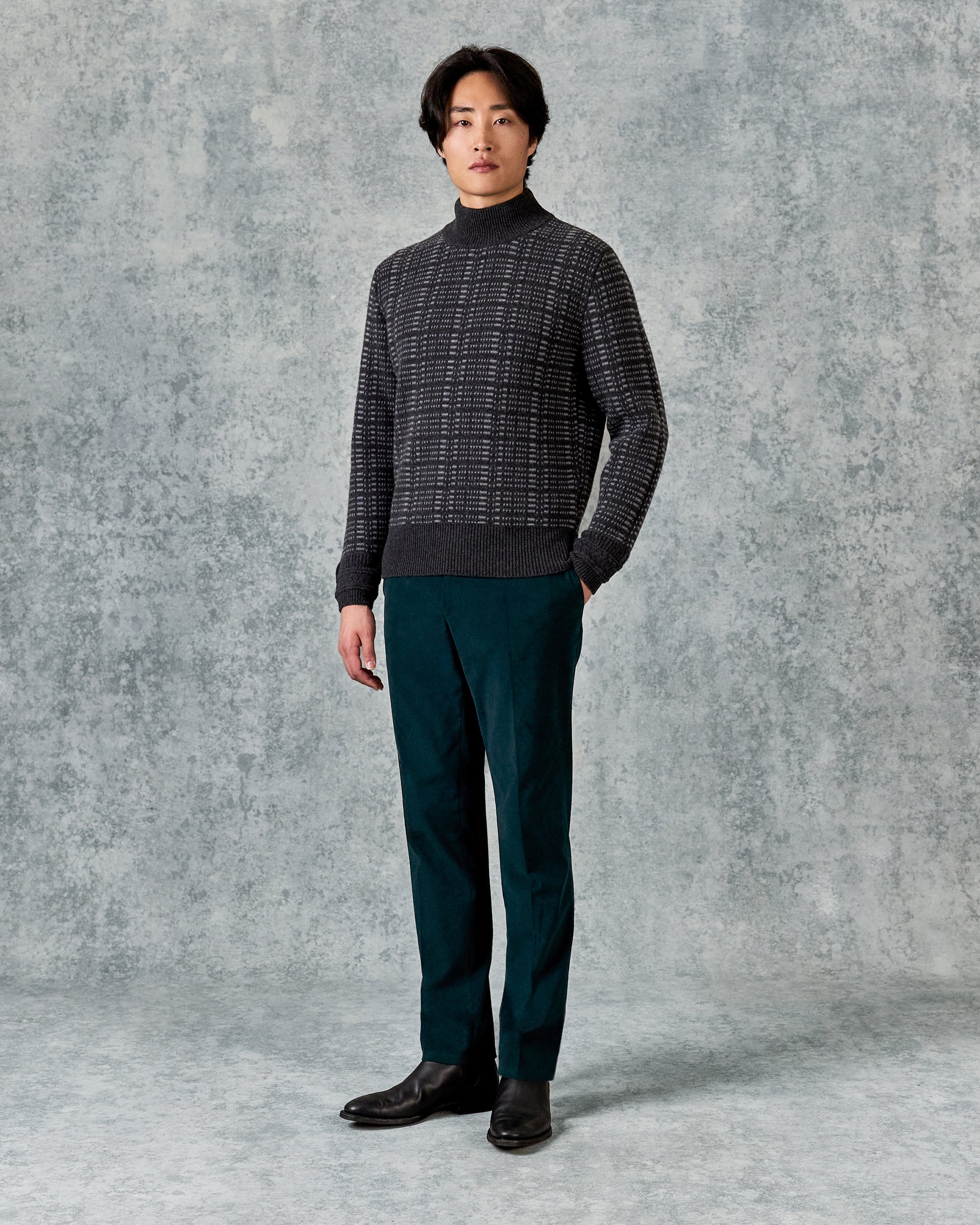 Ballentyne Morse Code Wool Knit Grey