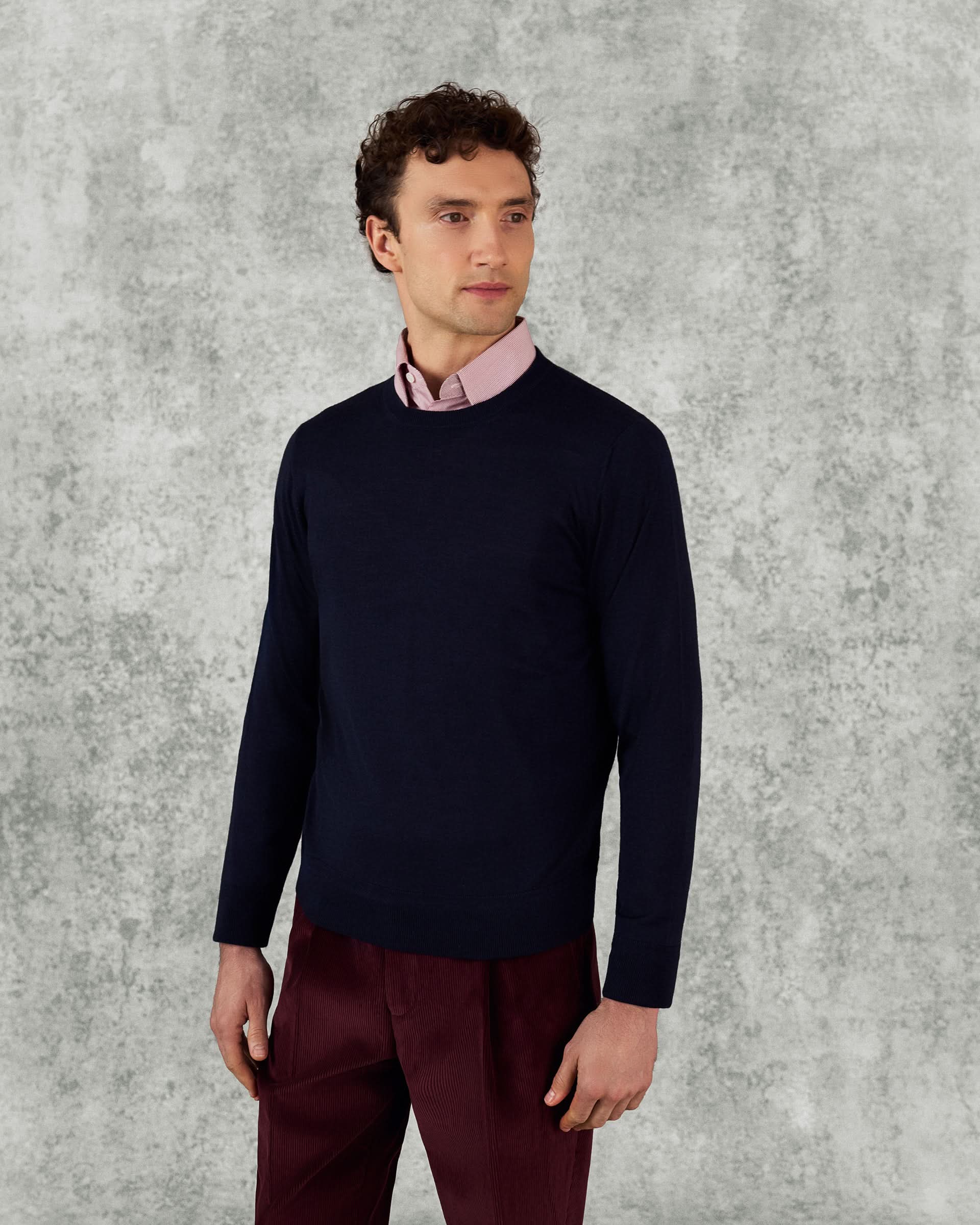 Lucas Merino Wool Silk Cashmere Crew Jumper