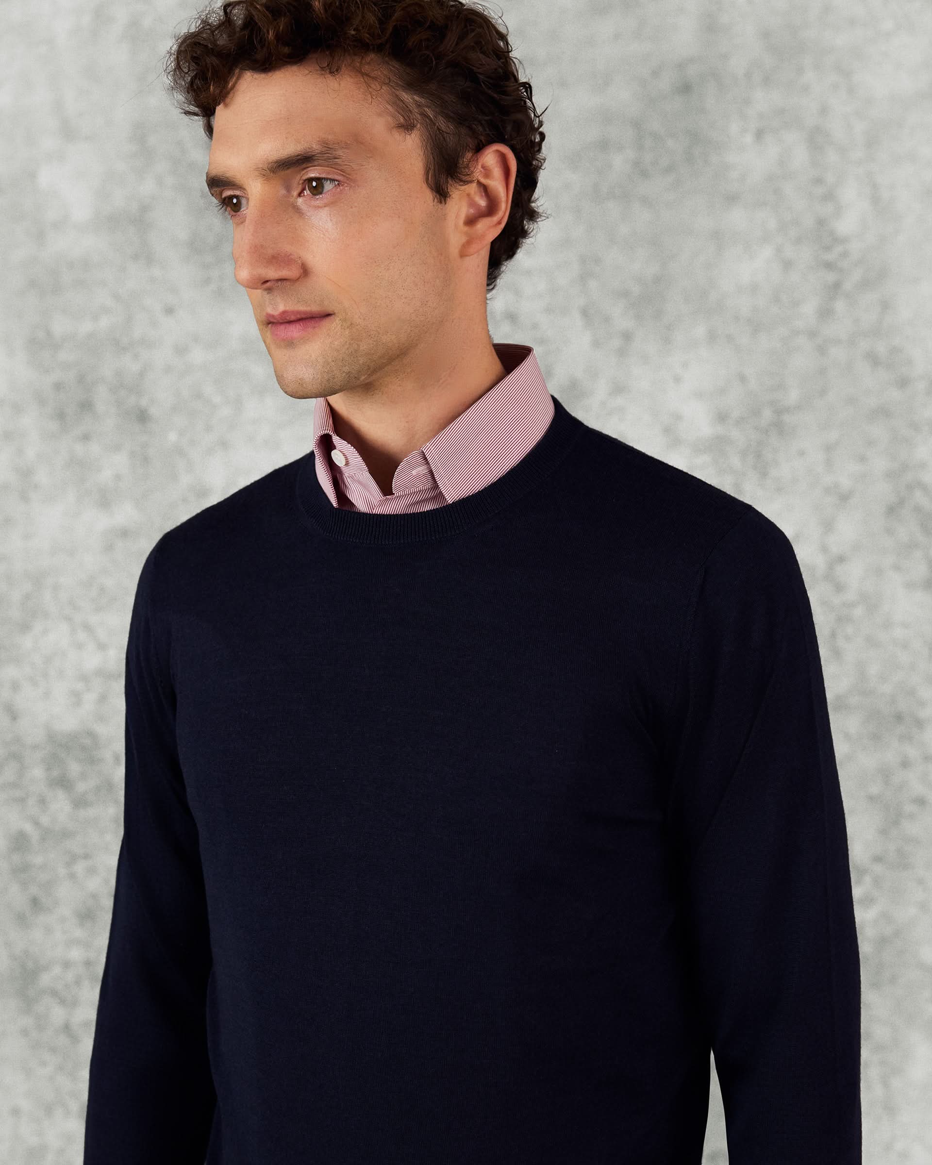 Lucas Merino Wool Silk Cashmere Crew Jumper