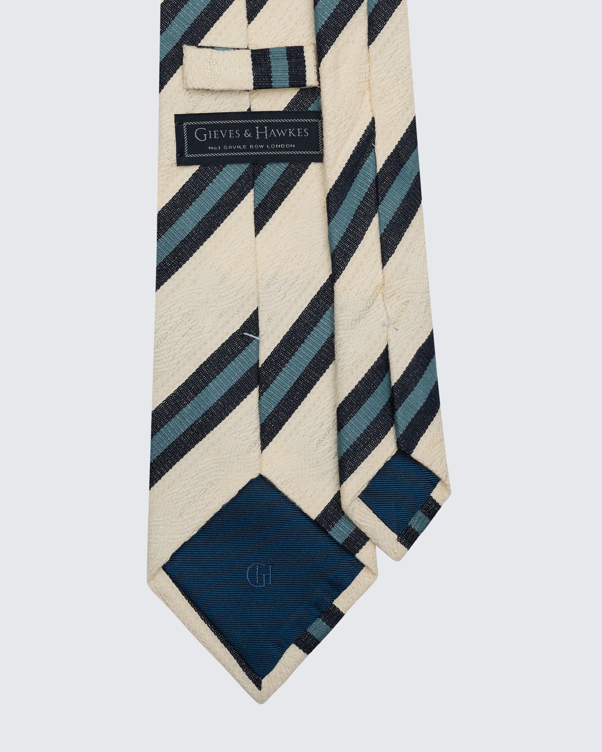 Lansberry Cricket Stripe Navy & Teal Tie