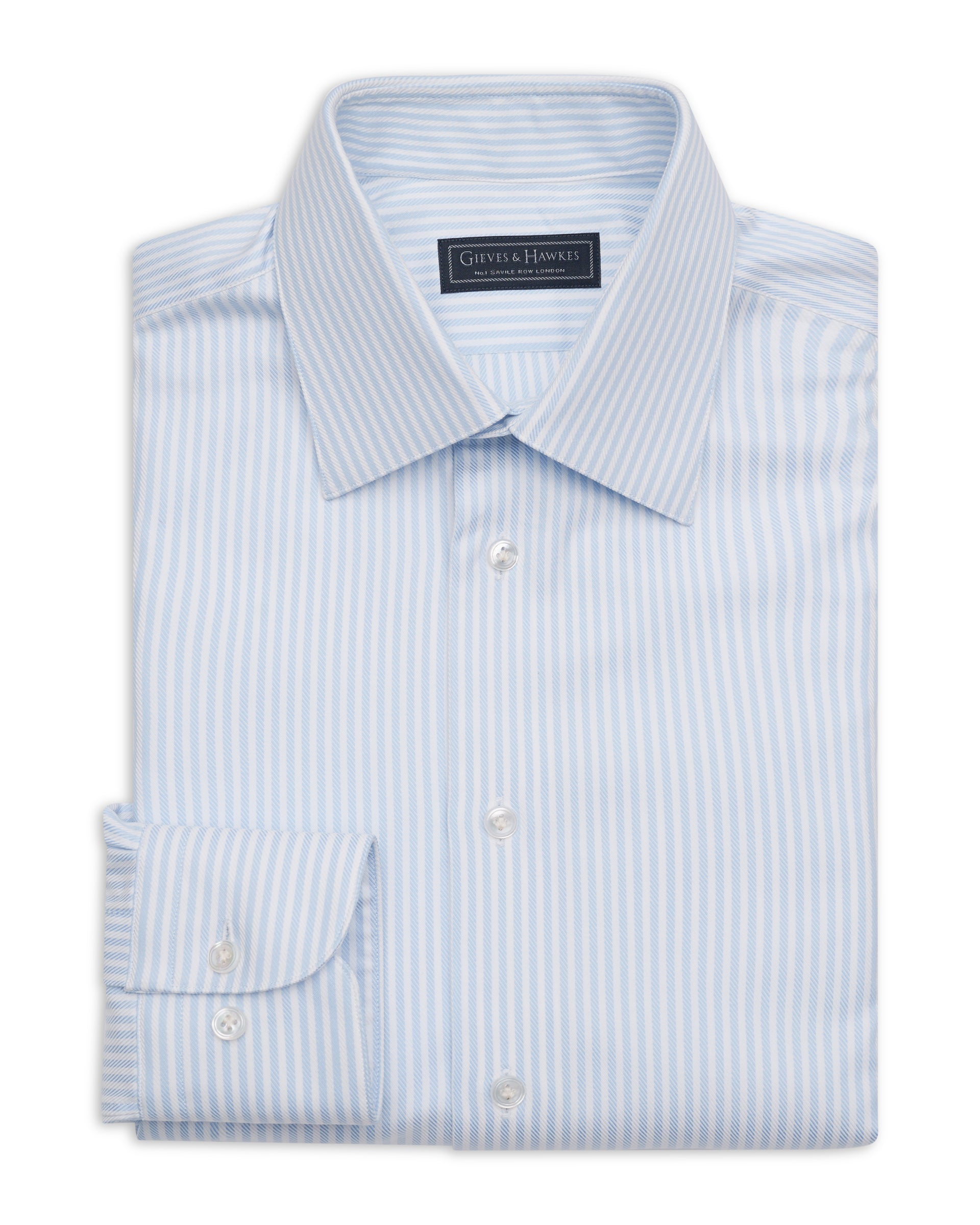 Leveson Cotton Twill Single Cuff Bengal Stripe Shirt