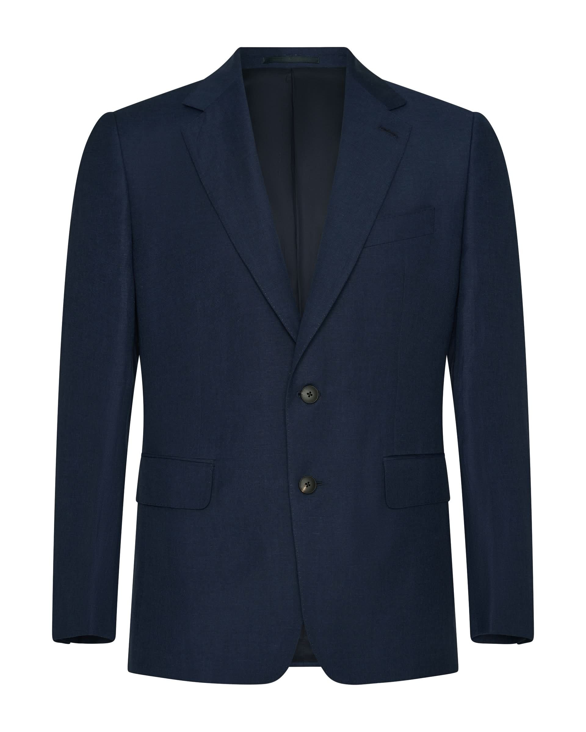 Lewis Wool & Linen Suit Jacket Navy