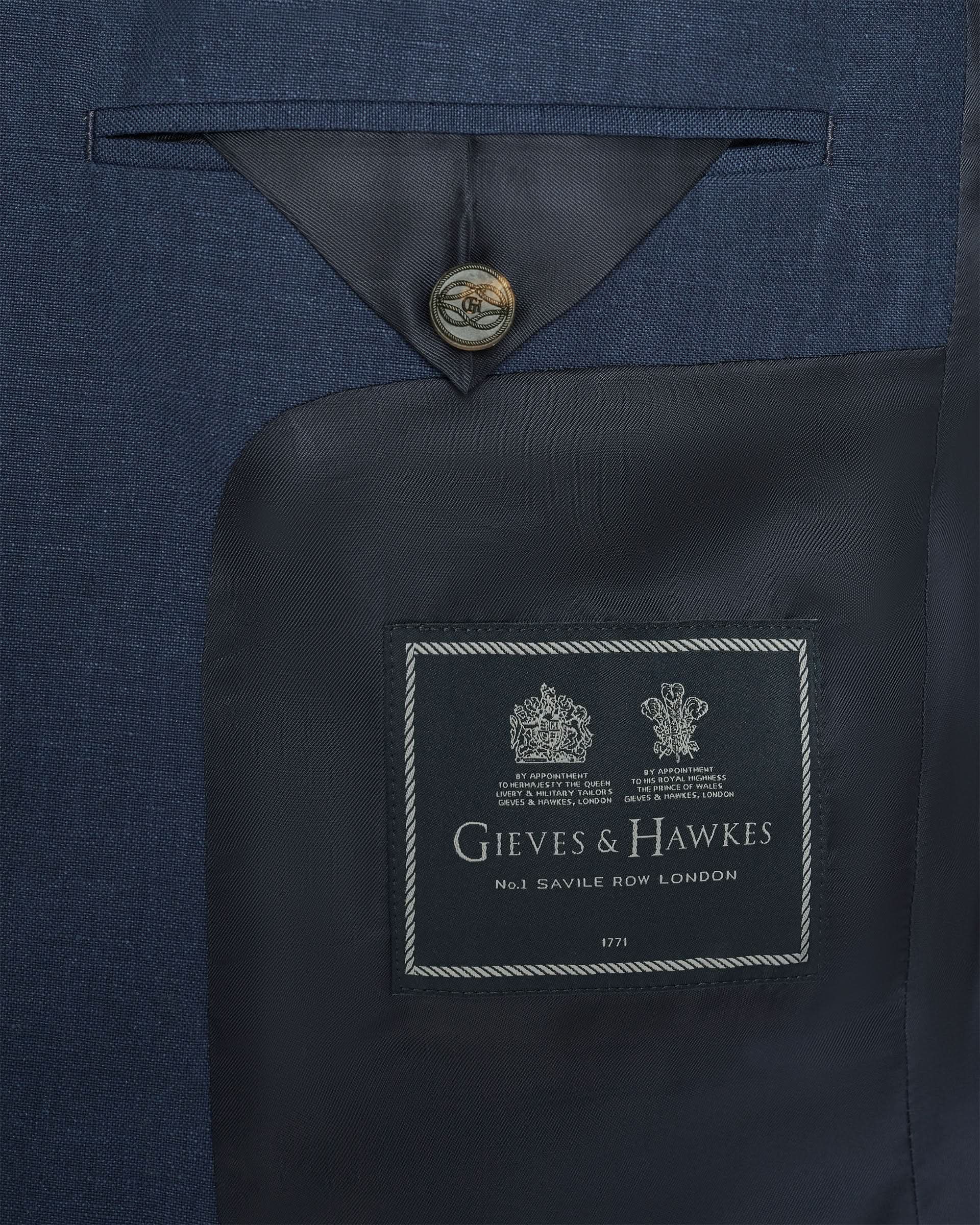 Lewis Wool & Linen Suit Jacket Navy