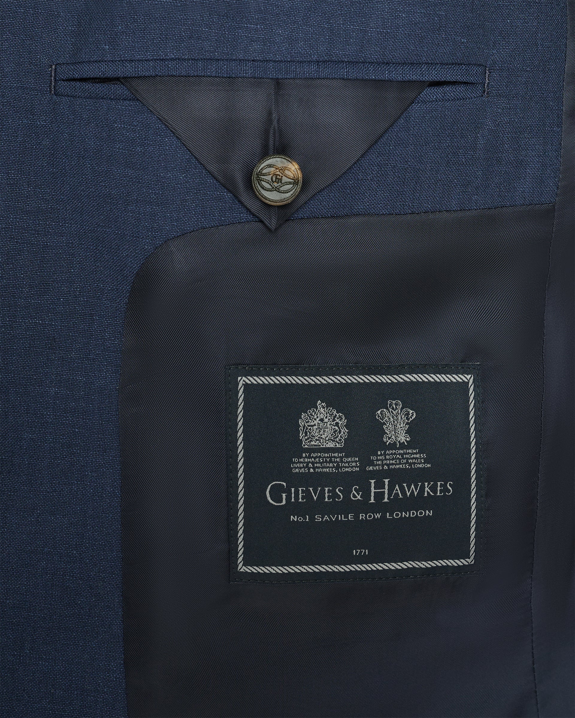 Lewis Wool & Linen Suit Jacket Navy