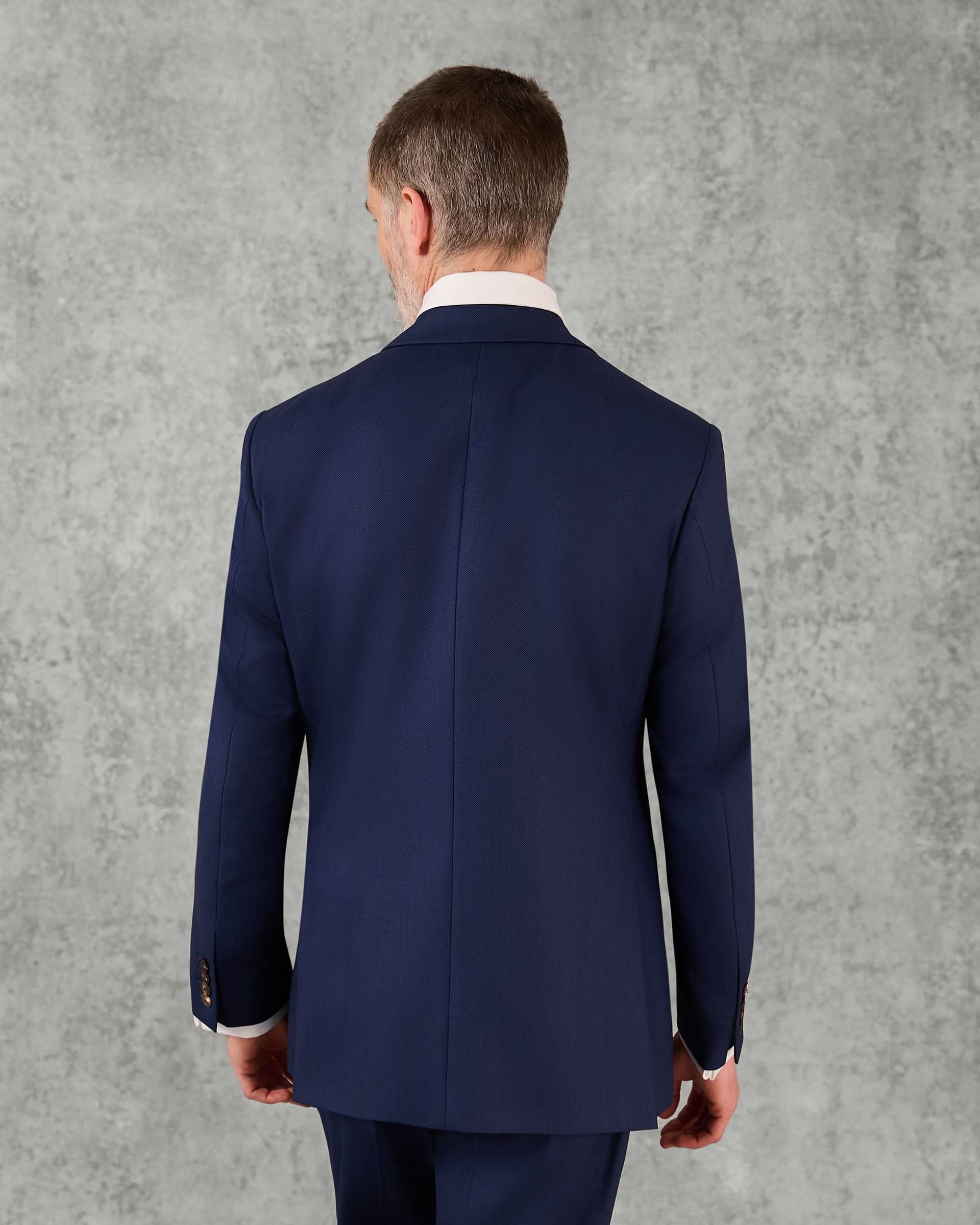 Madden Virgin Wool Birdseye Suit Jacket Navy
