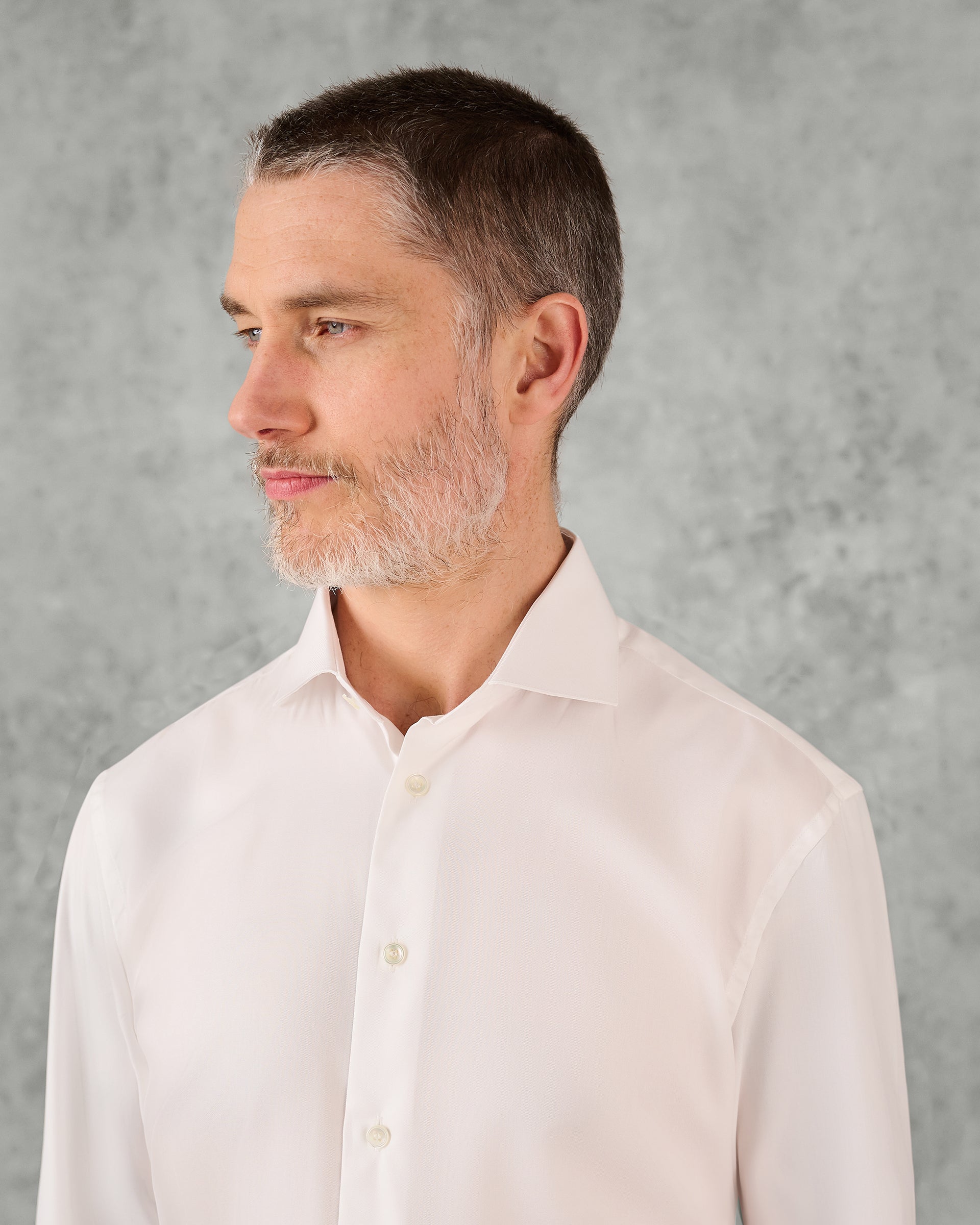 Mawbey Cotton Twill Double Cuff Shirt White