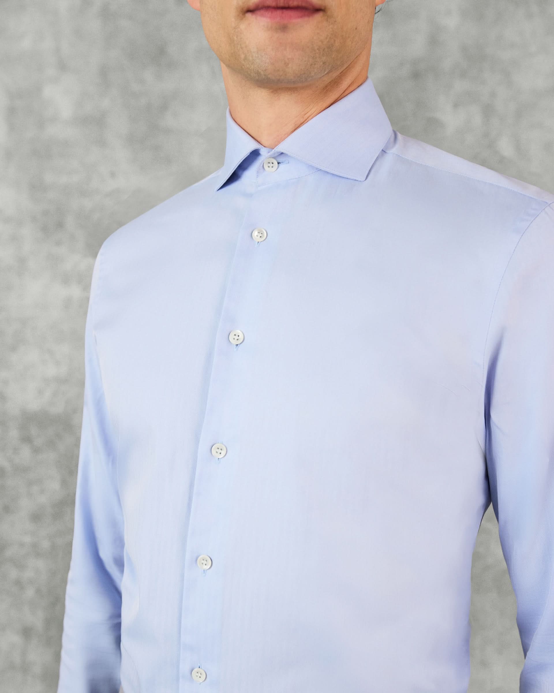 Mawbey Cotton Cut Away Double Cuff Shirt Blue