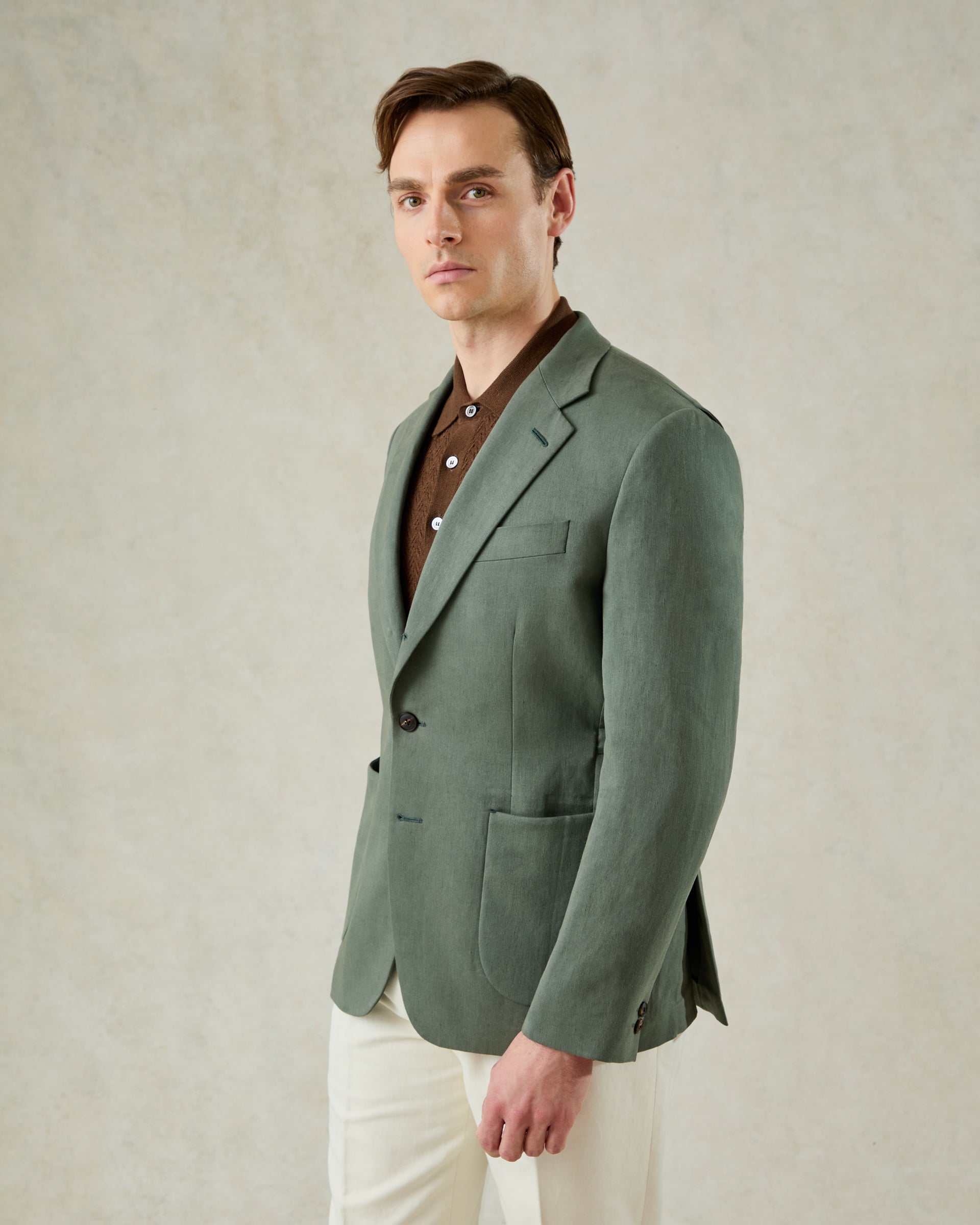 Masson Linen Blazer Khaki