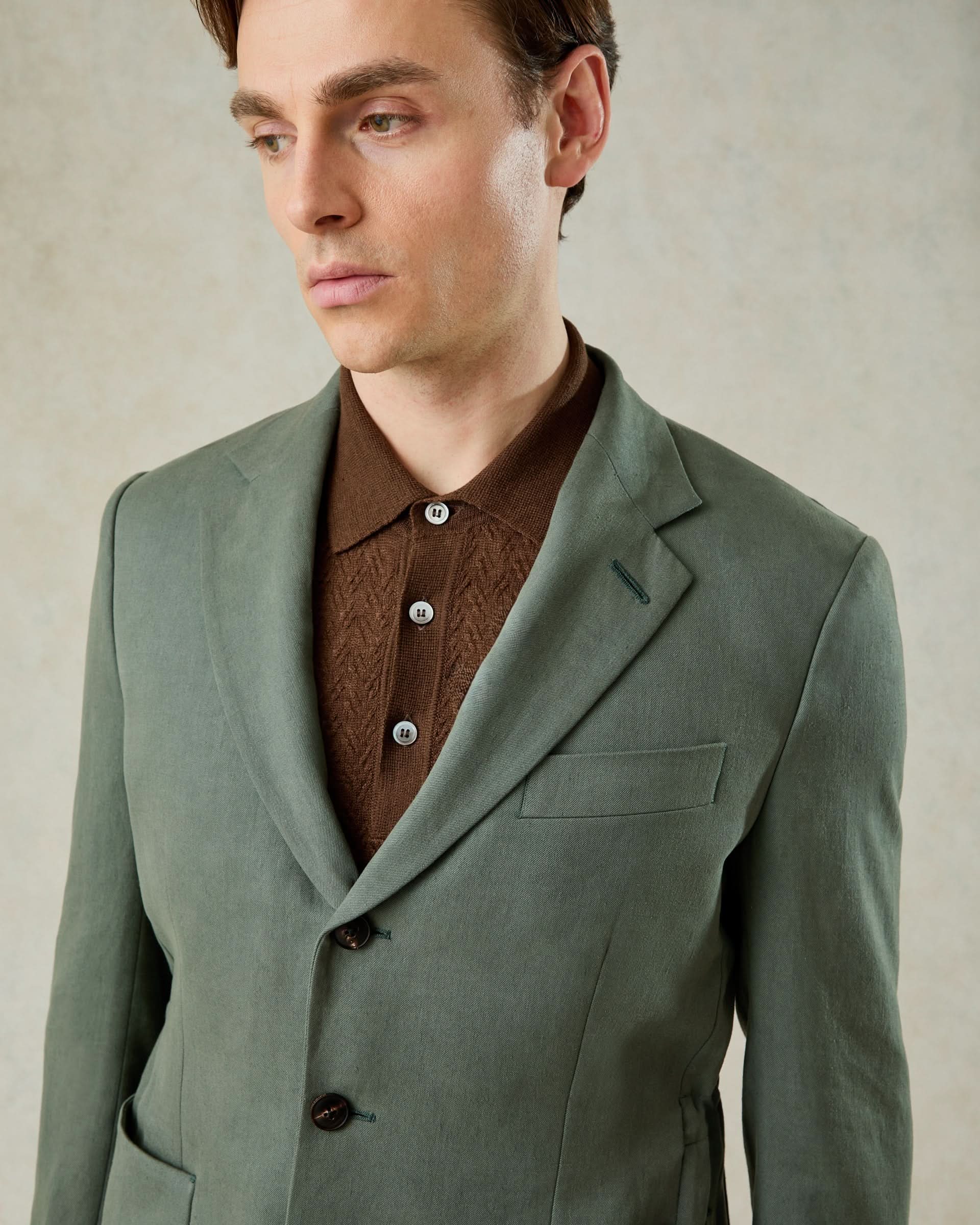Masson Linen Blazer Khaki