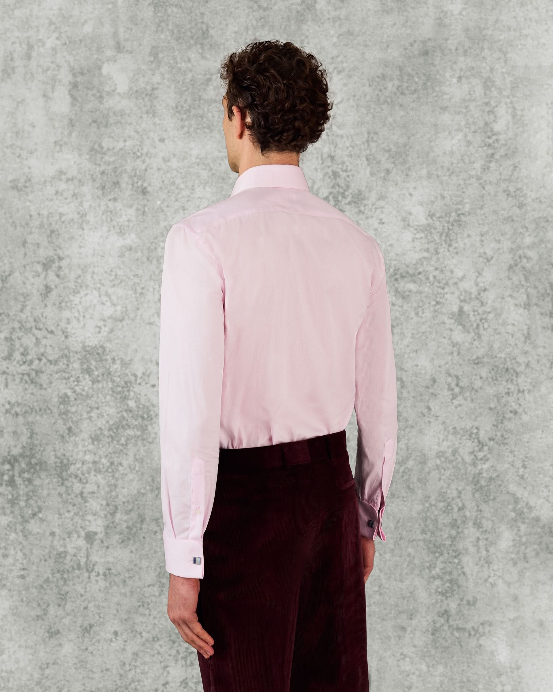 Mawbey Cotton Twill Double Cuff Shirt Pink