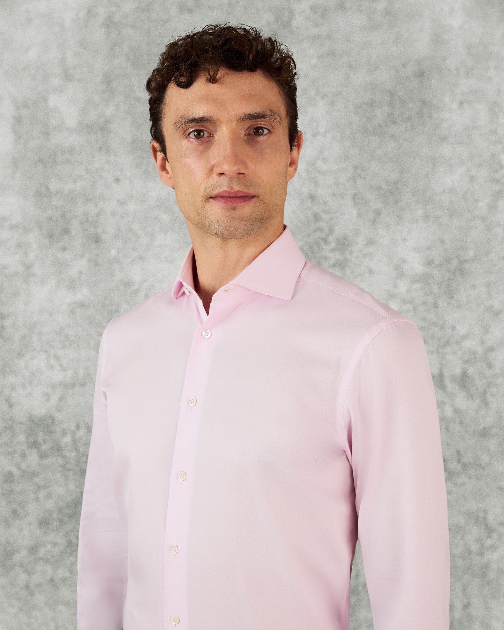 Mawbey Cotton Twill Double Cuff Shirt Pink