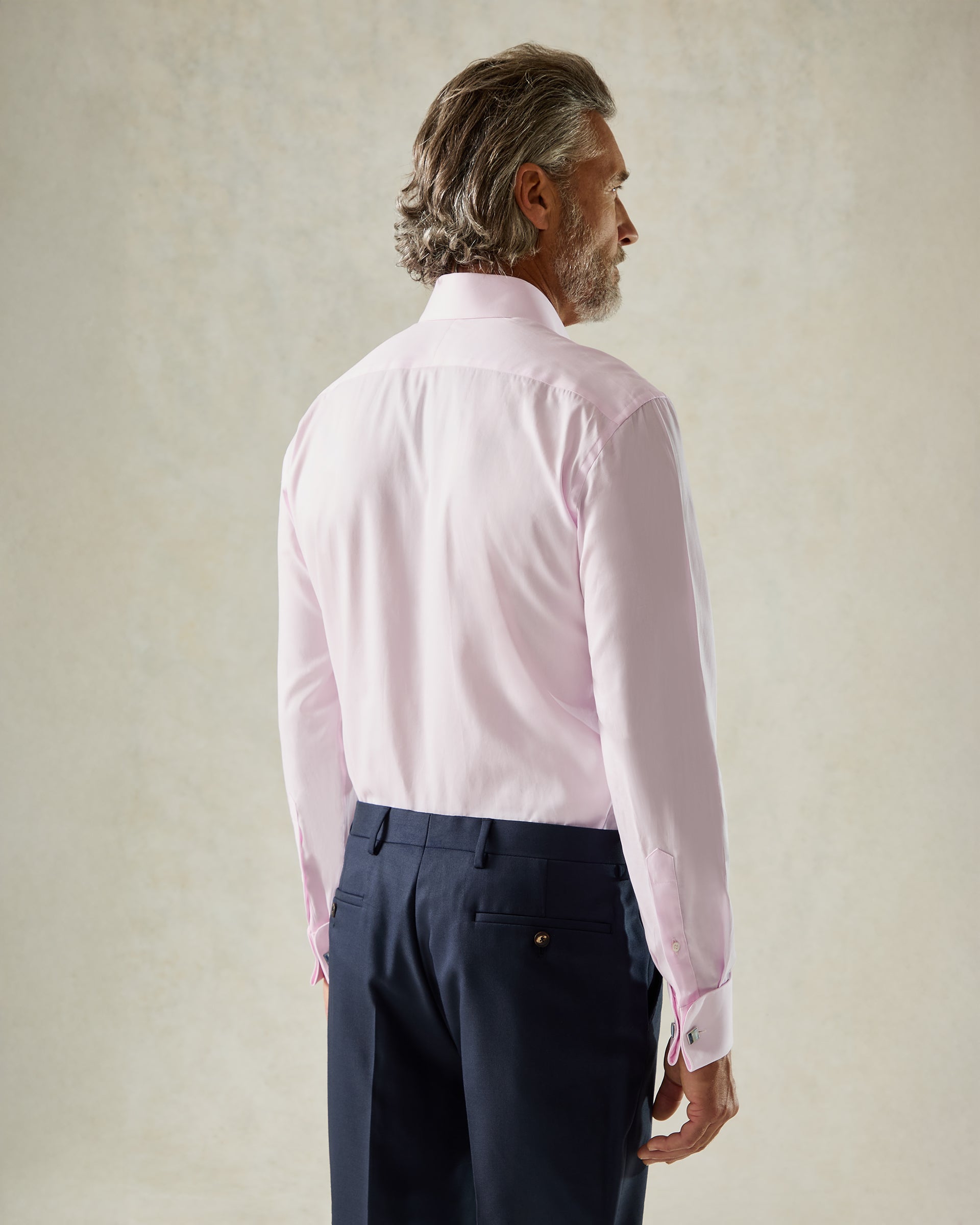 Mawbey Cotton Twill Double Cuff Shirt Pink