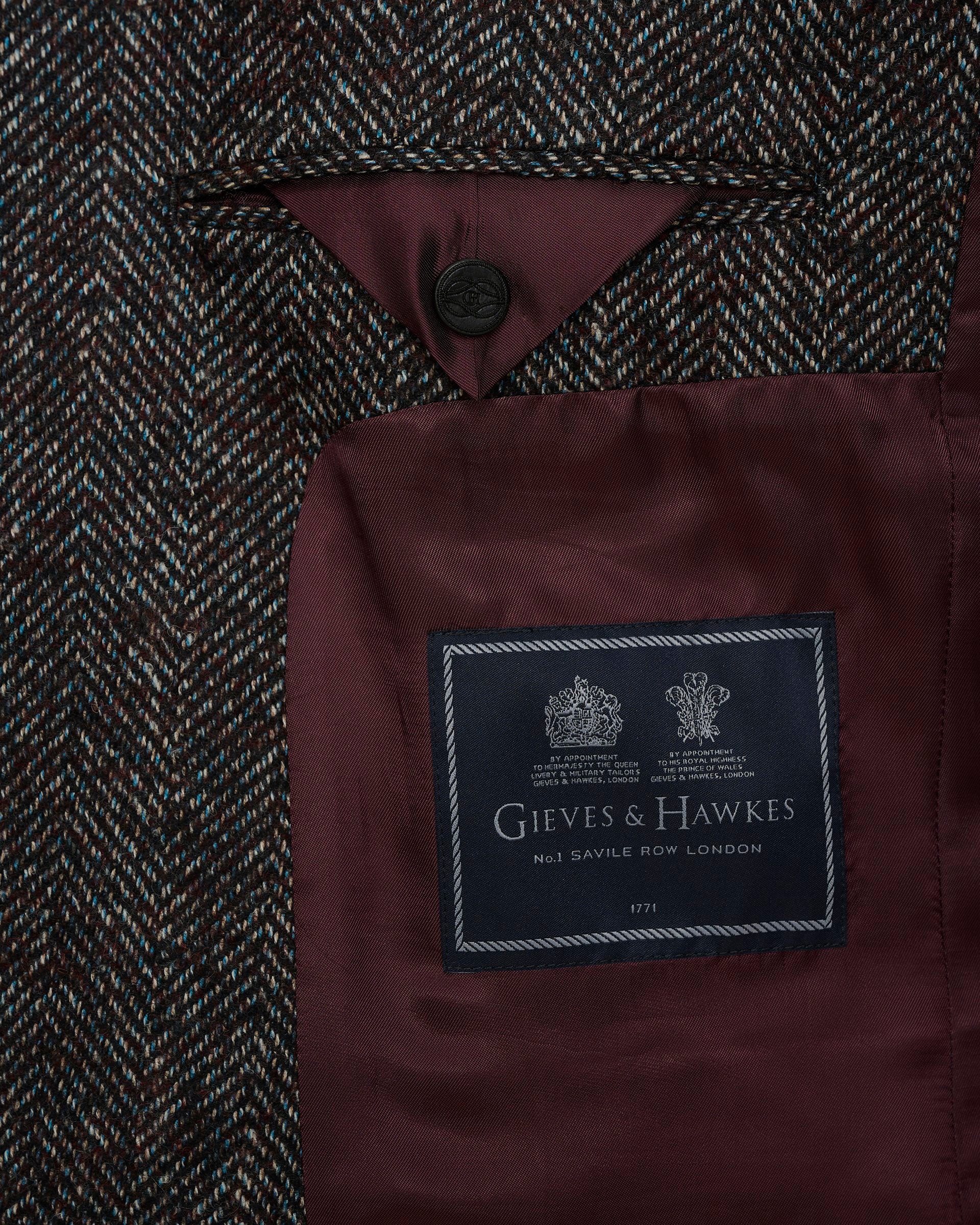 Poynter Wool Alpaca Herringbone Blazer Burgundy