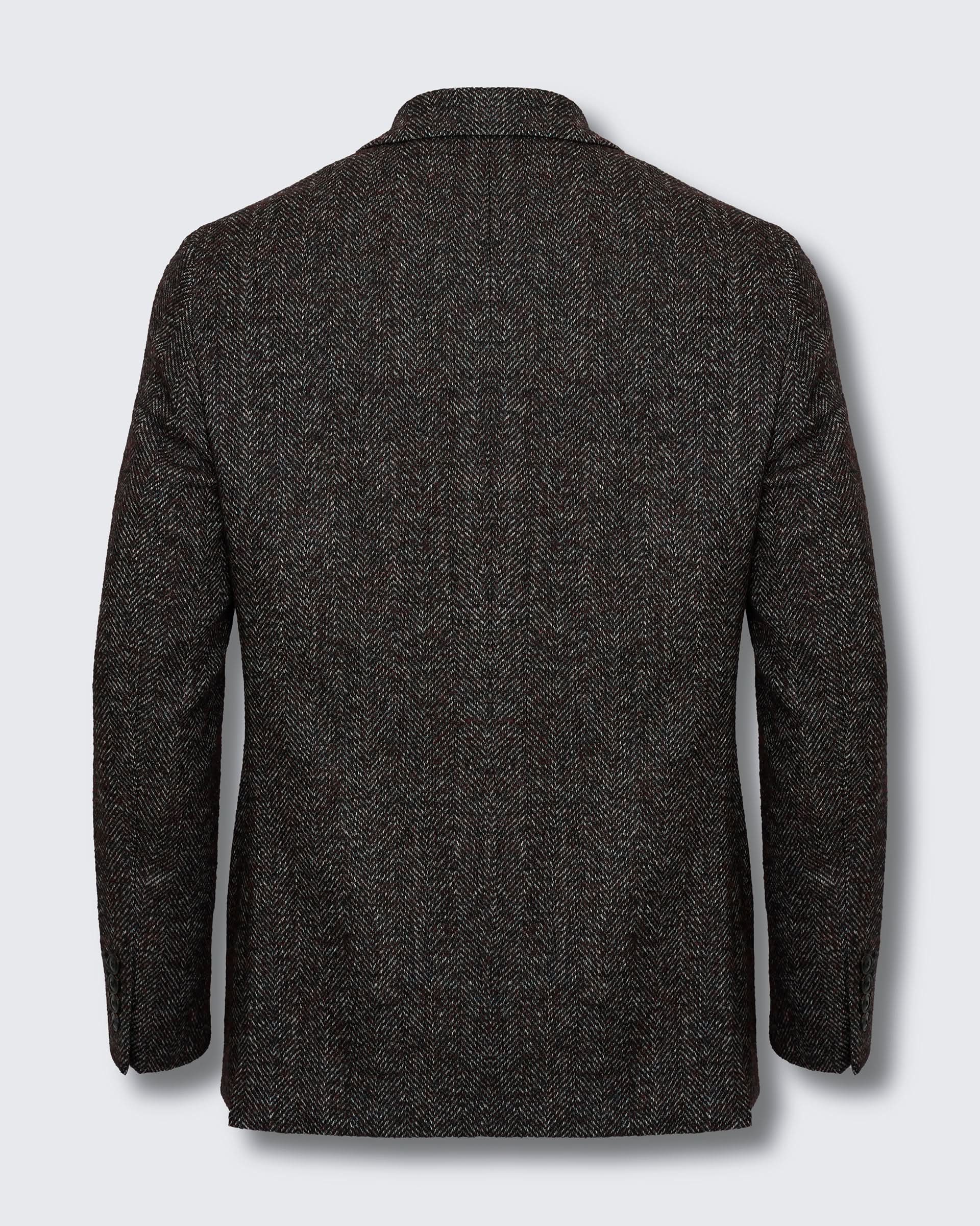 Poynter Wool Alpaca Herringbone Blazer Burgundy