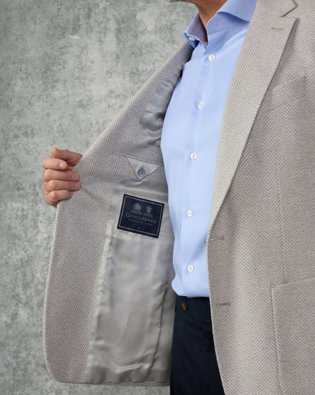 Pasco Jersey Herringbone Blazer Oatmeal