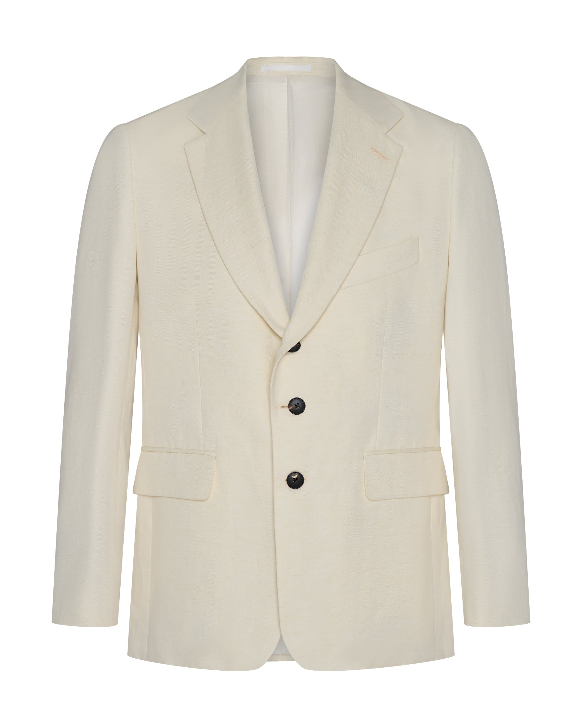 Pearce Cotton Linen Herringbone Suit Jacket White