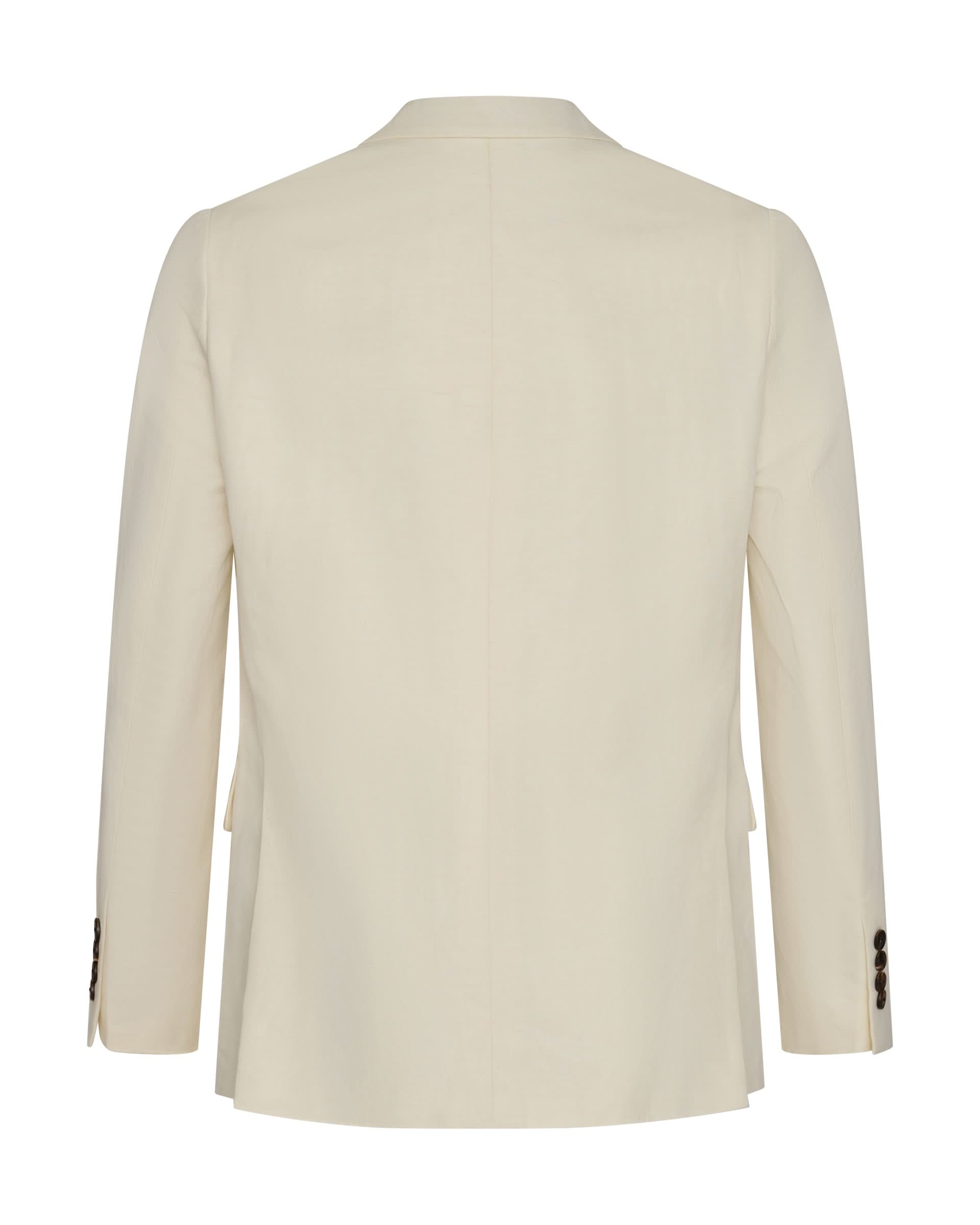Pearce Cotton Linen Herringbone Suit Jacket White