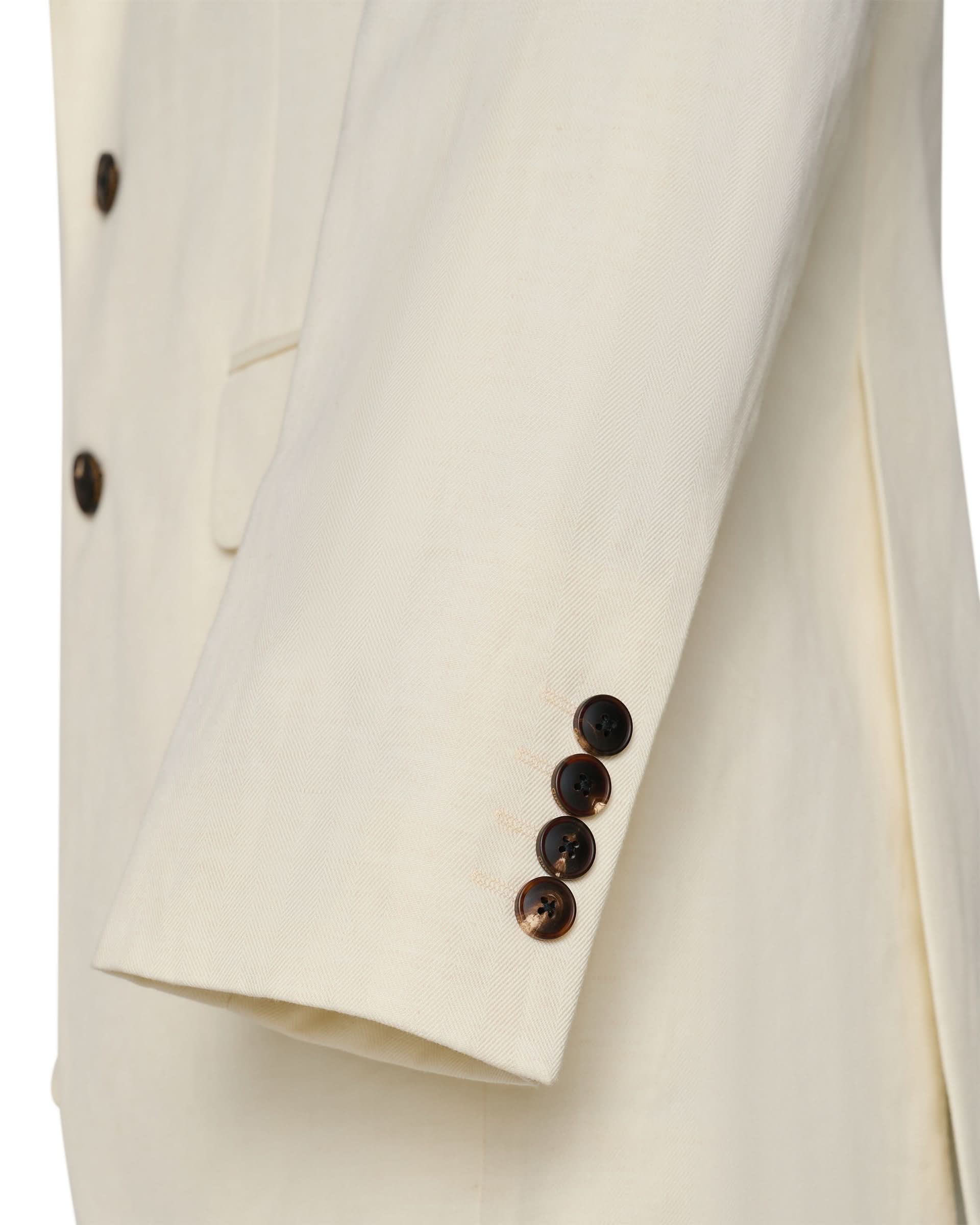 Pearce Cotton Linen Herringbone Suit Jacket White