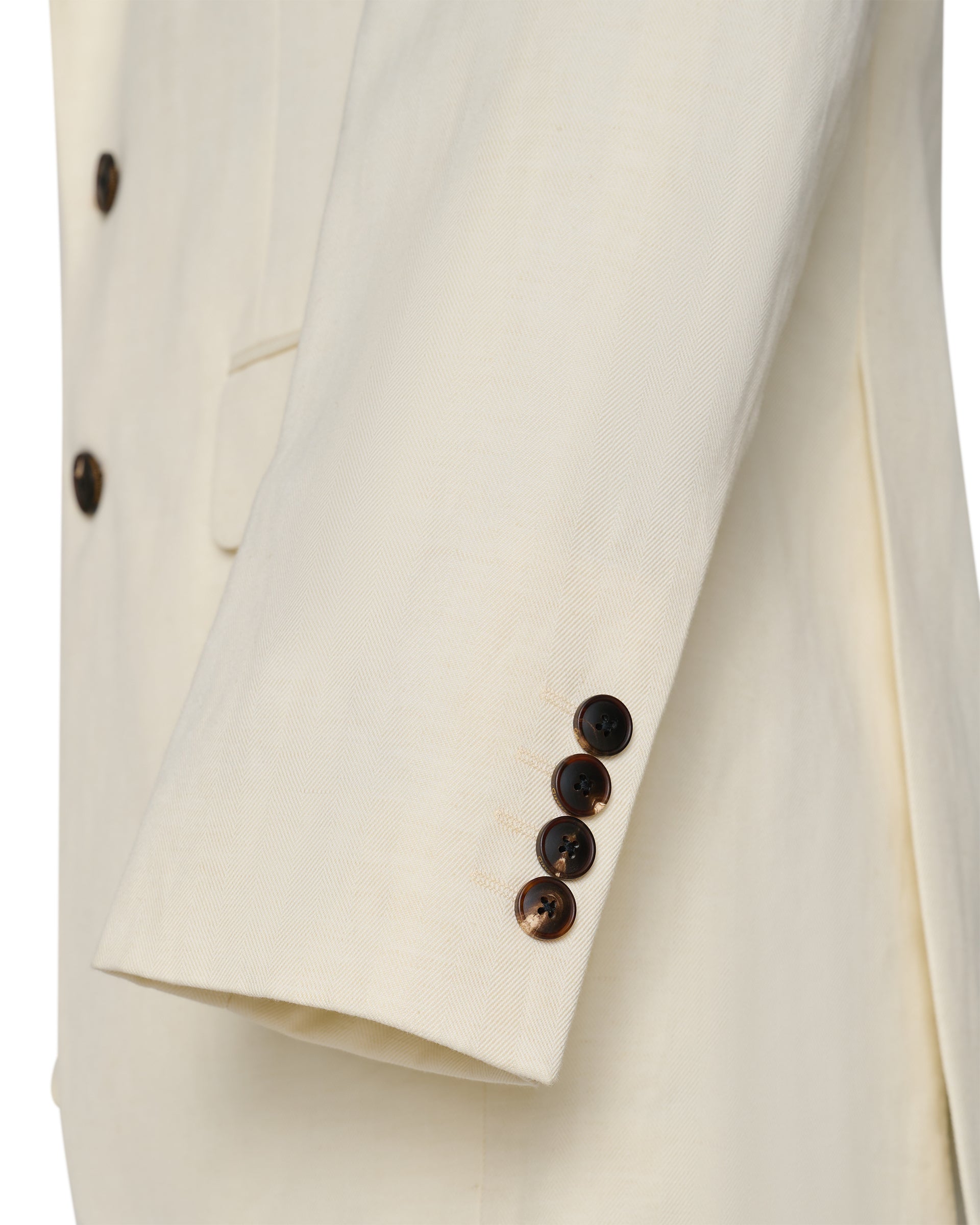 Pearce Cotton & Linen Herringbone Suit White