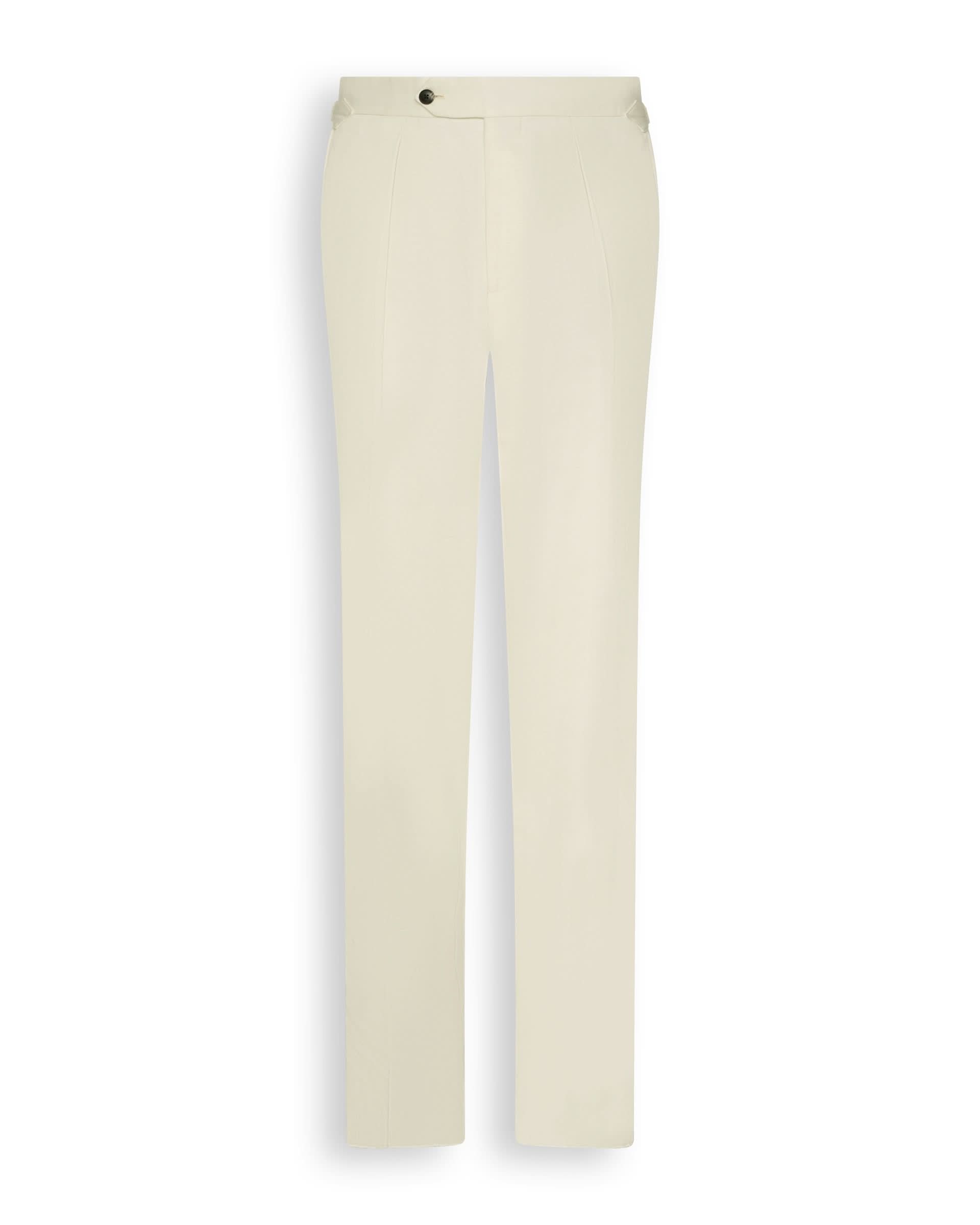 Pearce Cotton Linen Herringbone Suit Trouser White