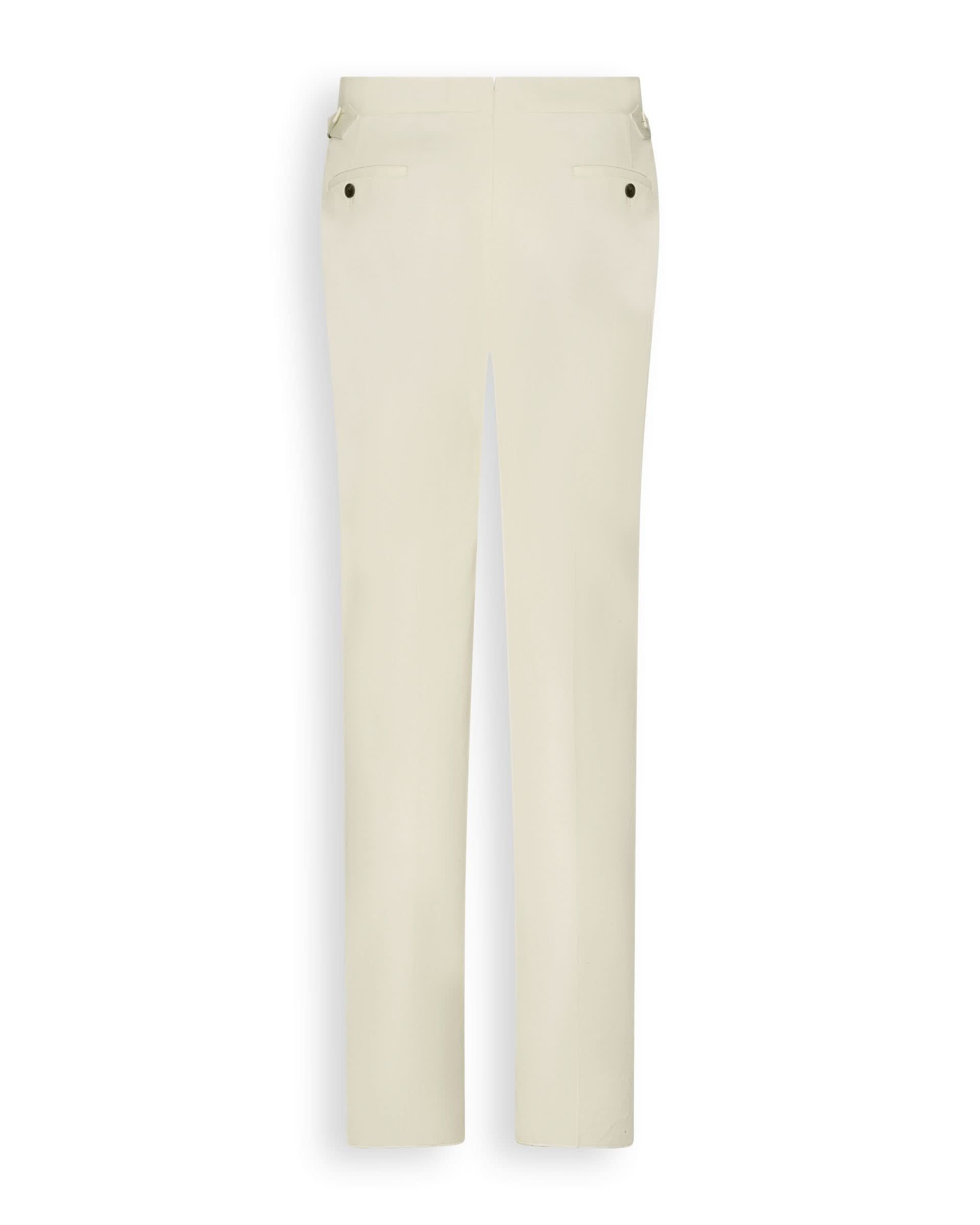 Pearce Cotton Linen Herringbone Suit Trouser White