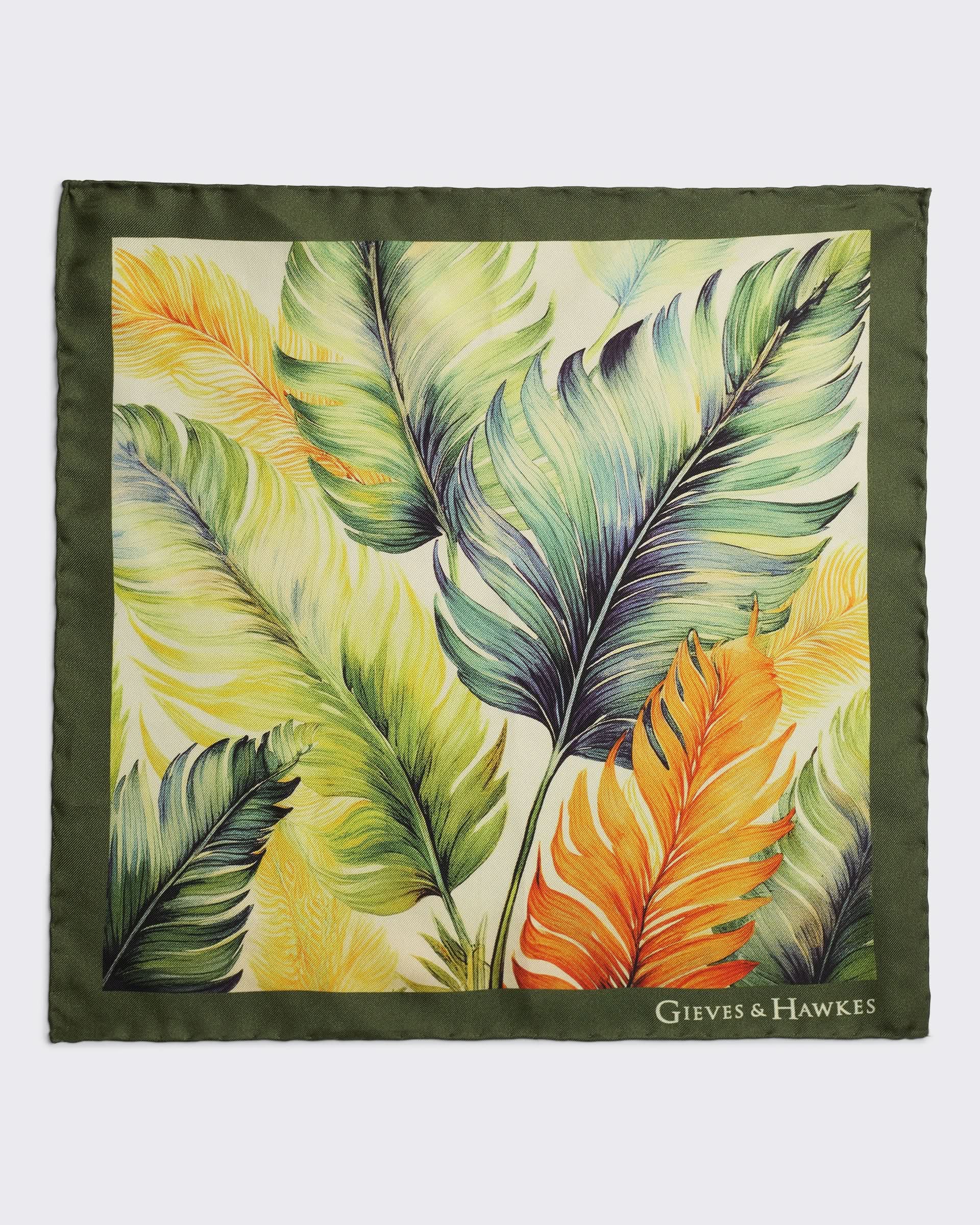 Barne Silk Jacquard Pocket Square Tropical