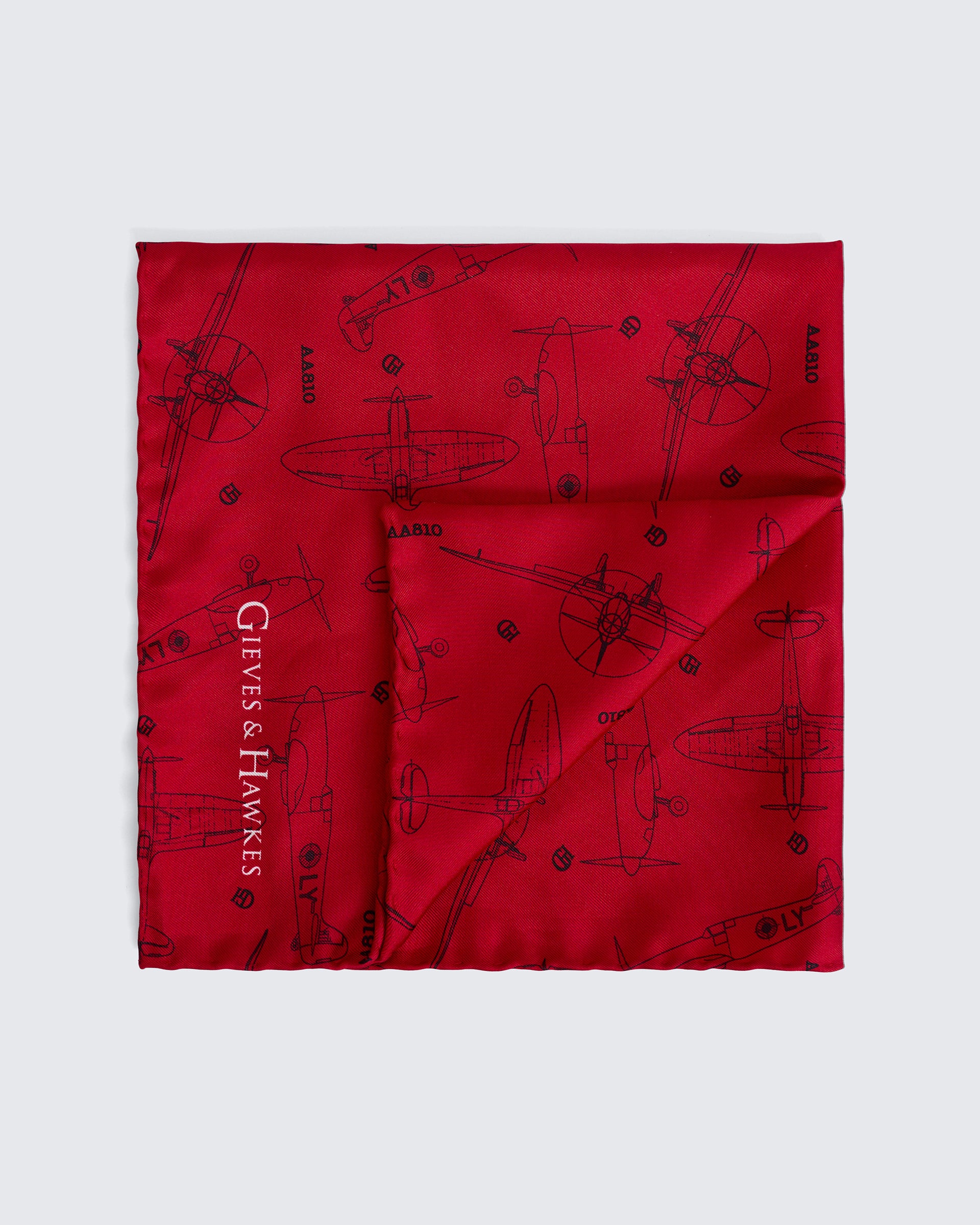 Barne RAF Plane Blueprint Pocket Square