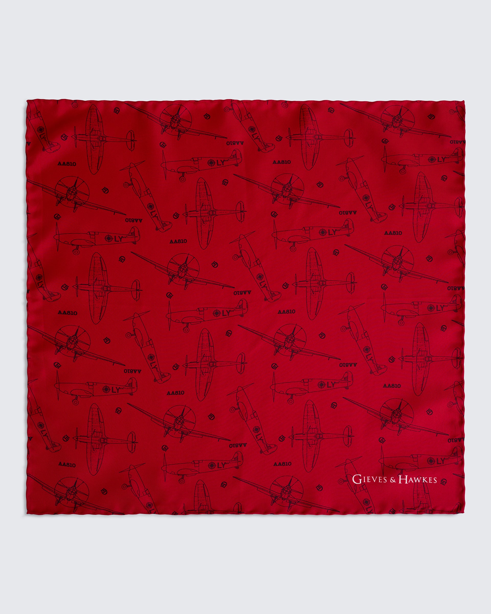 Barne RAF Plane Blueprint Pocket Square