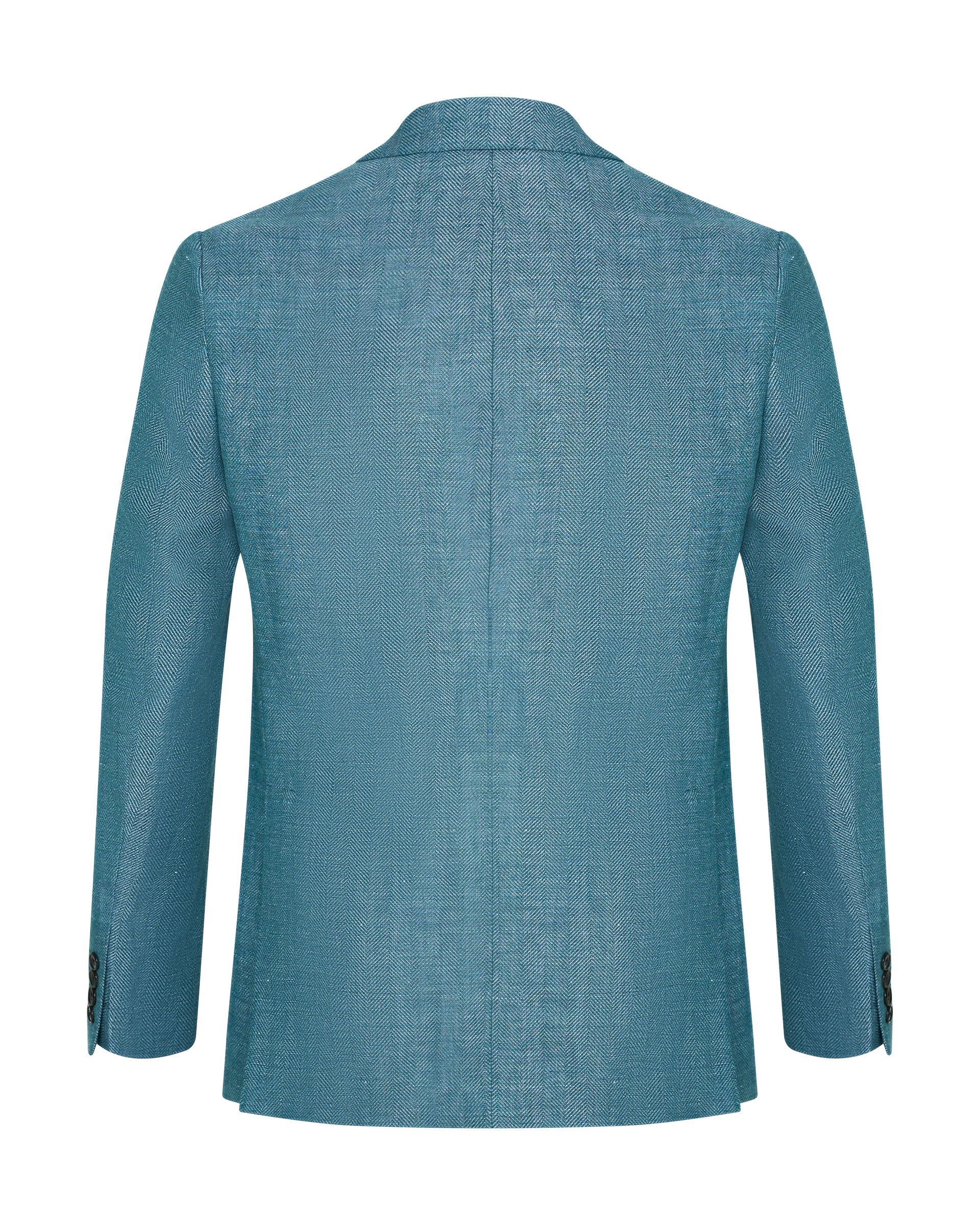 Reeves Virgin Wool & Linen Herringbone Blazer Teal