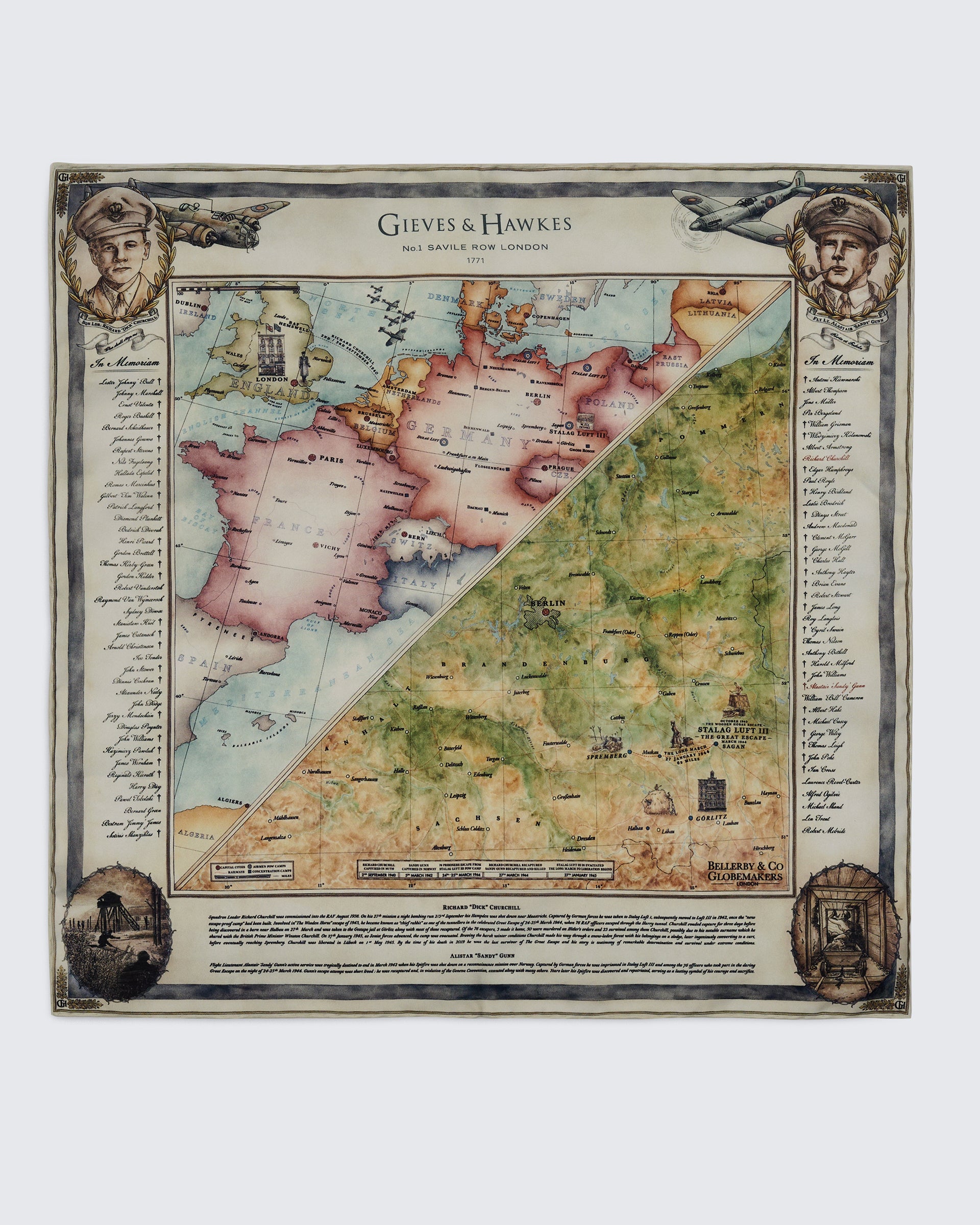Barne Great Escape Map Pocket Square