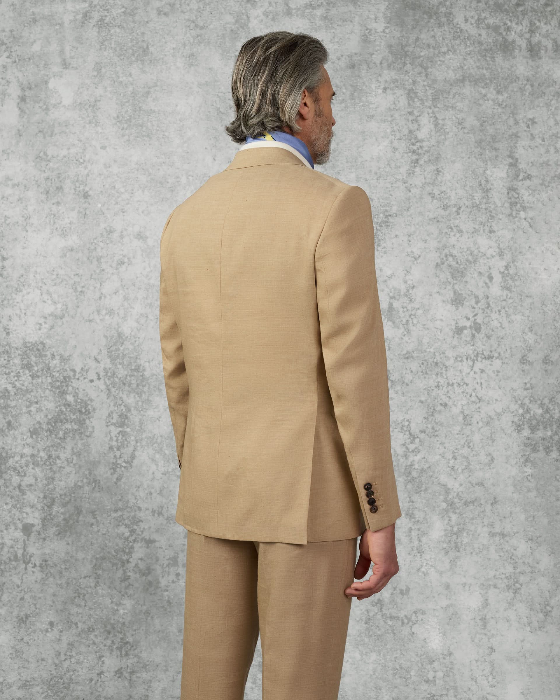 Speke Linen Virgin Wool Stretch Suit Jacket Tan