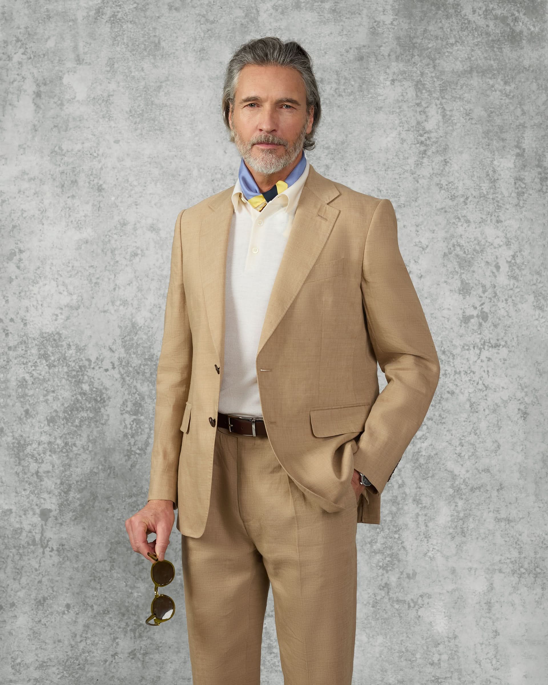 Speke Linen Virgin Wool Stretch Suit Tan