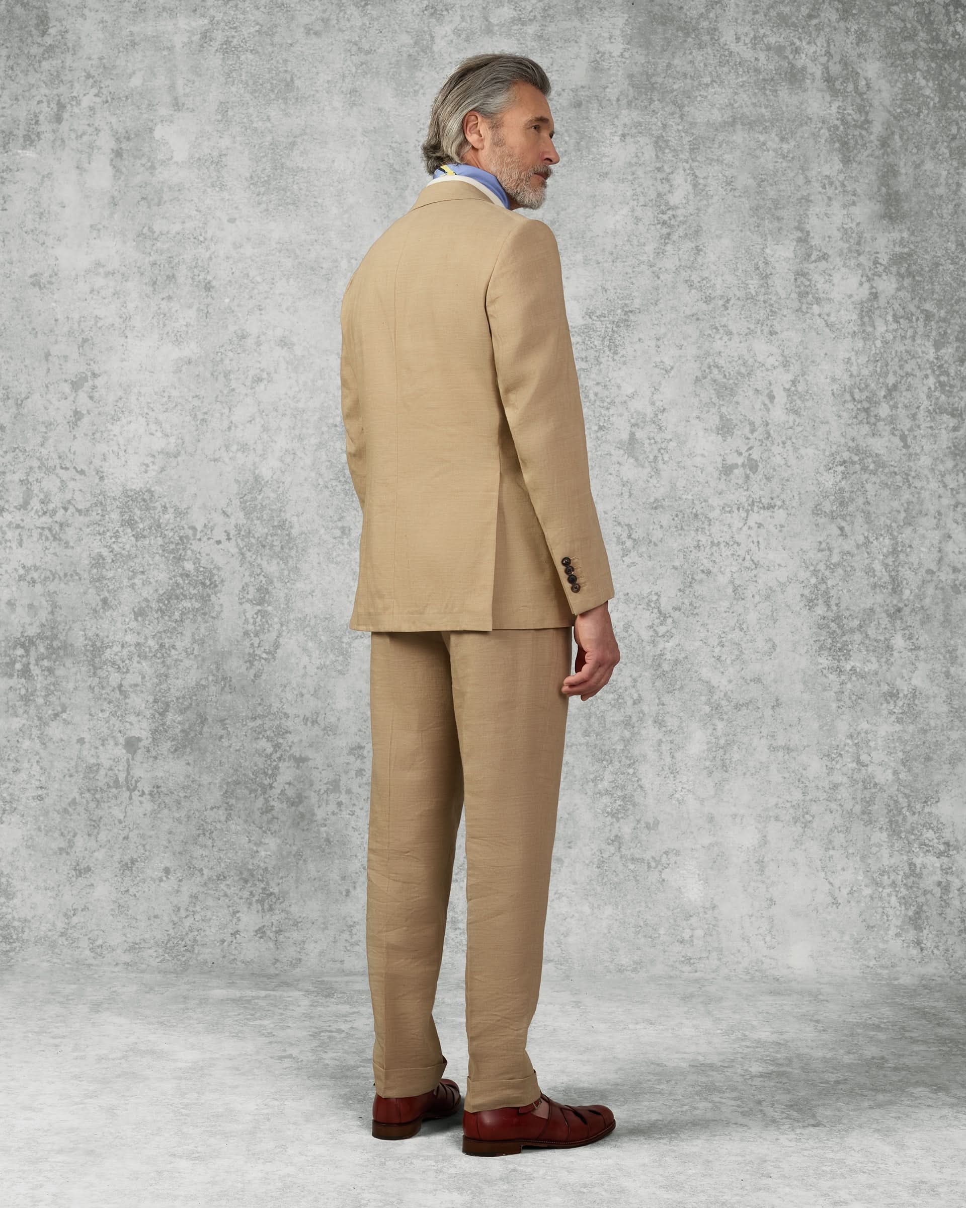 Speke Linen Virgin Wool Stretch Suit Tan