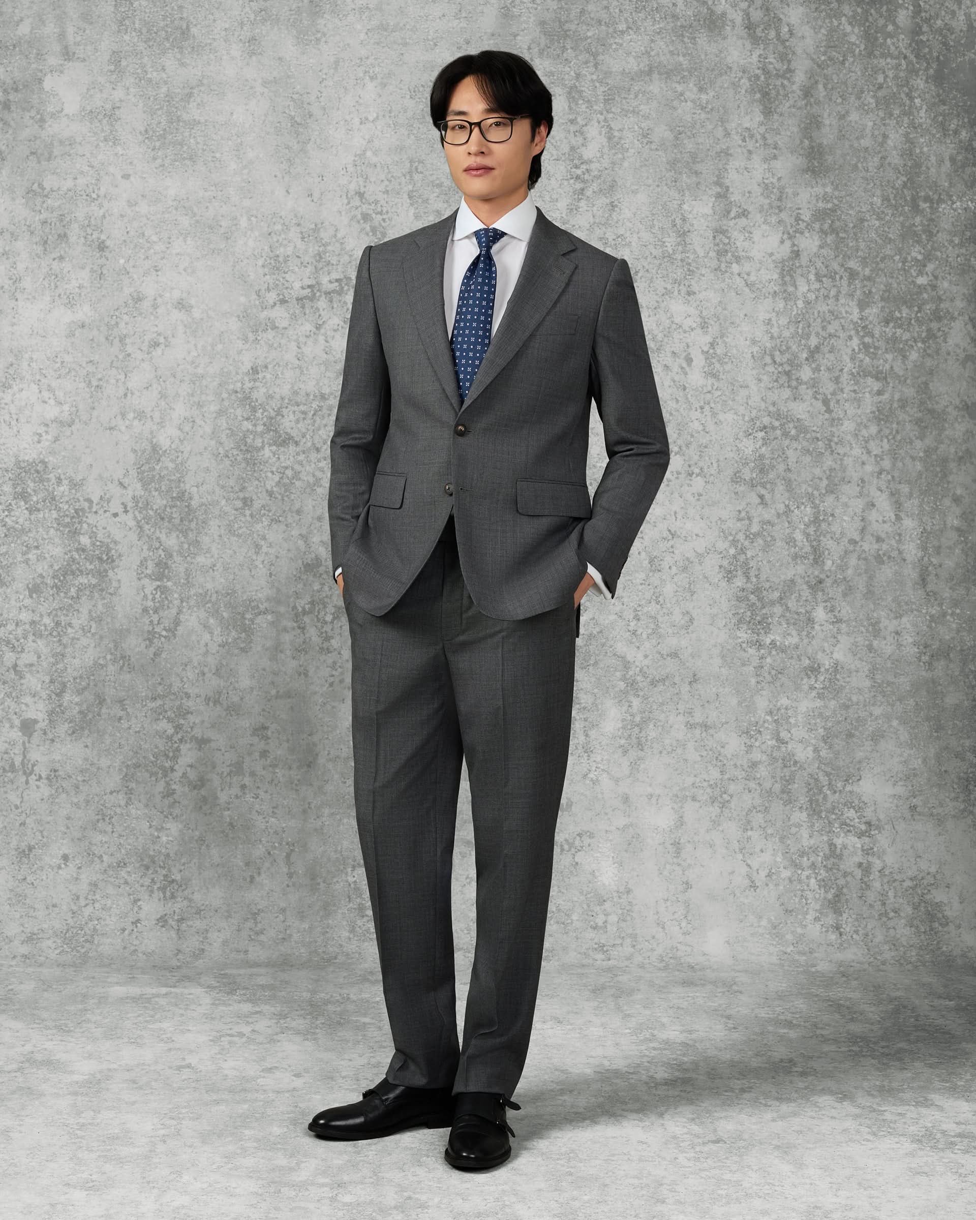 Roberts Wool Suit Charcoal Marl