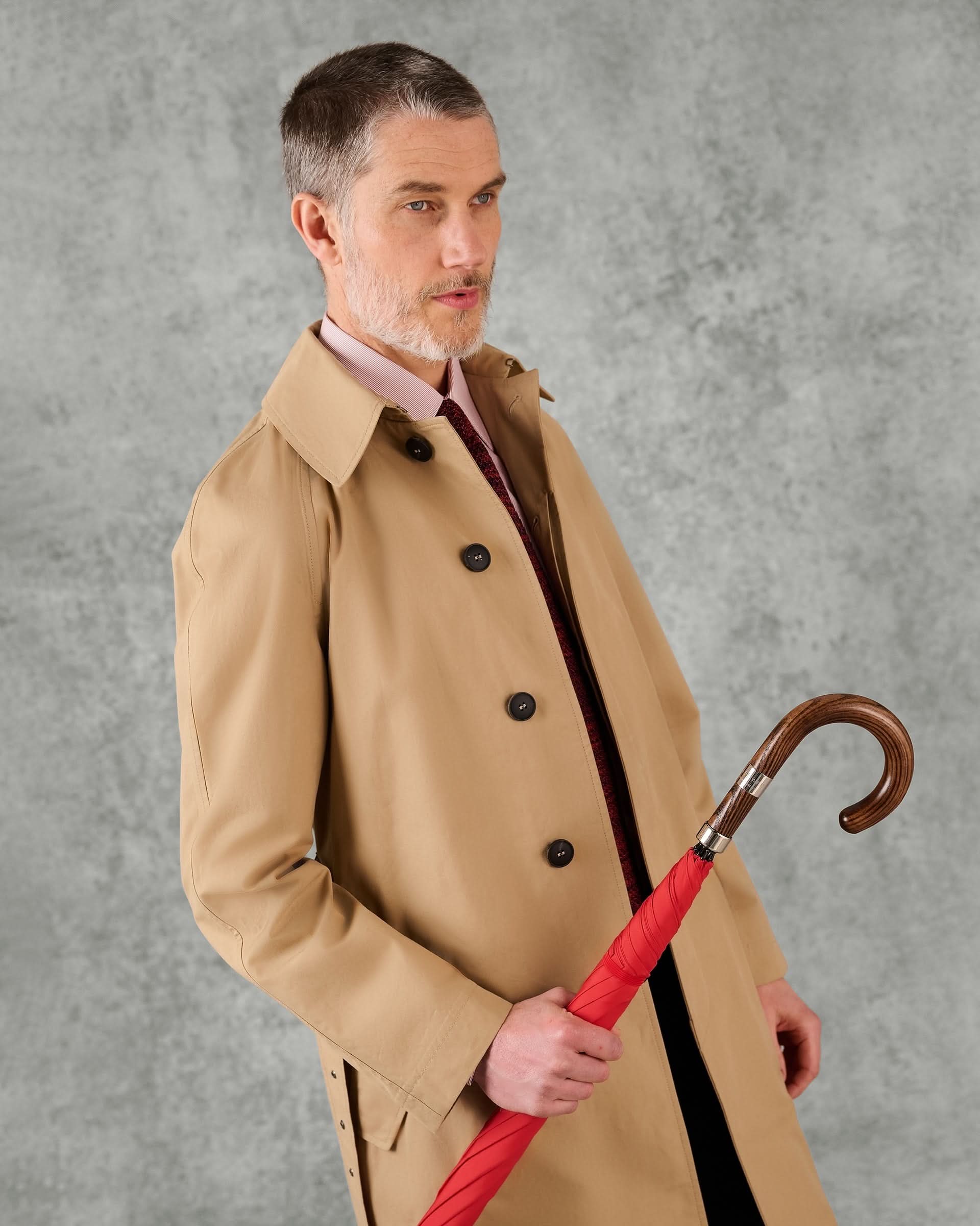 Fielding Umbrella with Wooden Handle Red